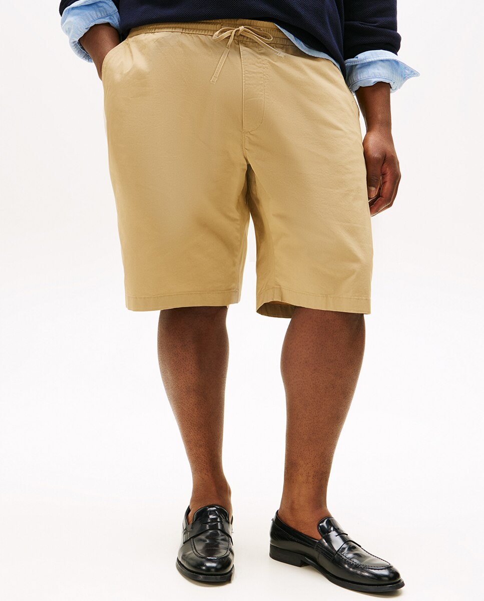Bermudas Lisas com Detalhes da Marca Tamanhos Grandes Camel-2