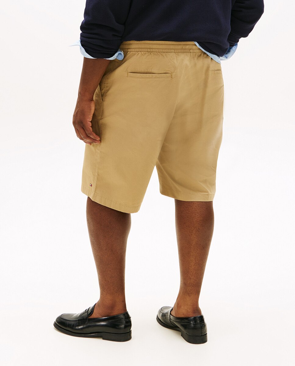 Bermudas Lisas com Detalhes da Marca Tamanhos Grandes Camel-3