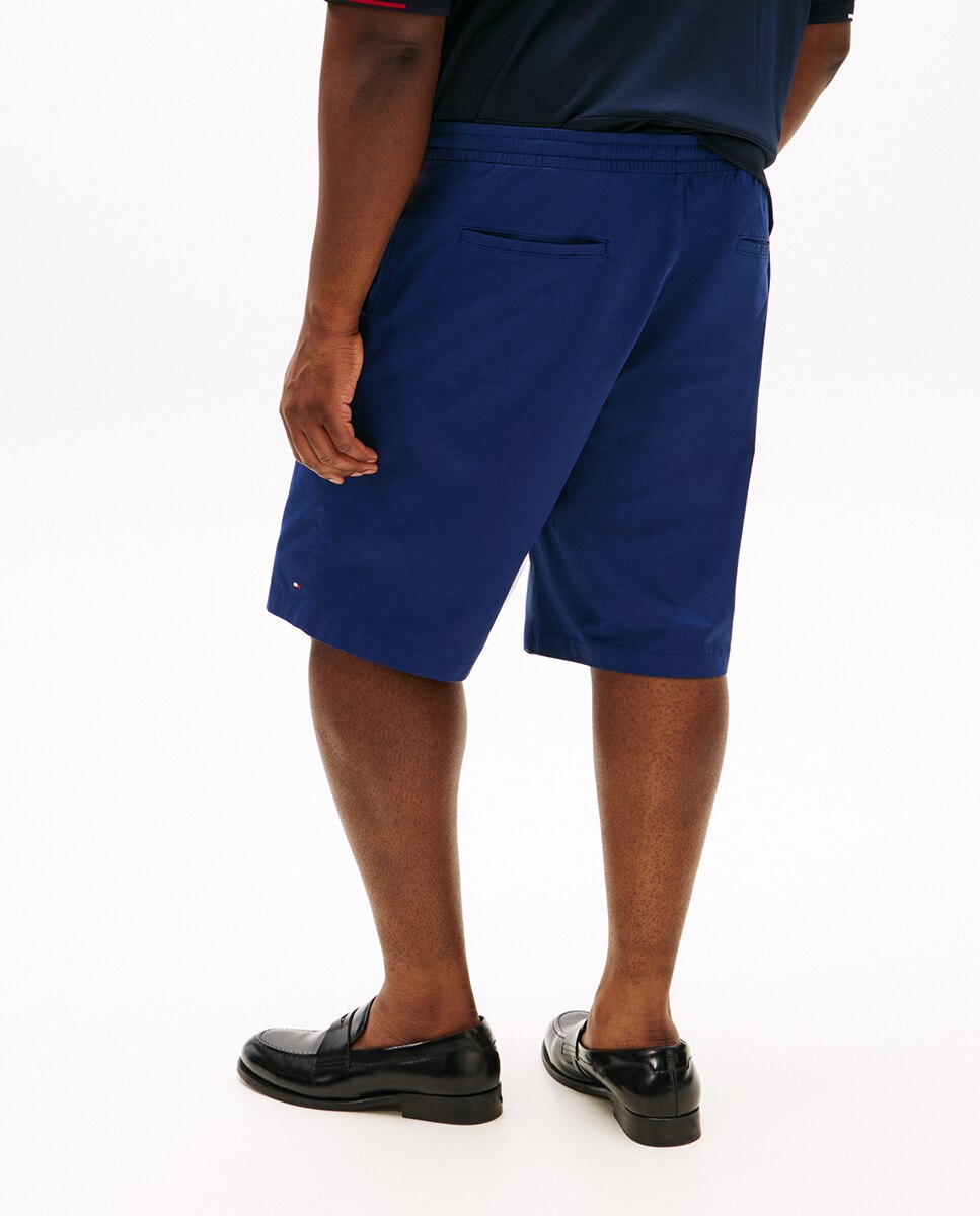 Bermudas Lisas com Detalhes da Marca Tamanhos Grandes Azul-marinho-3