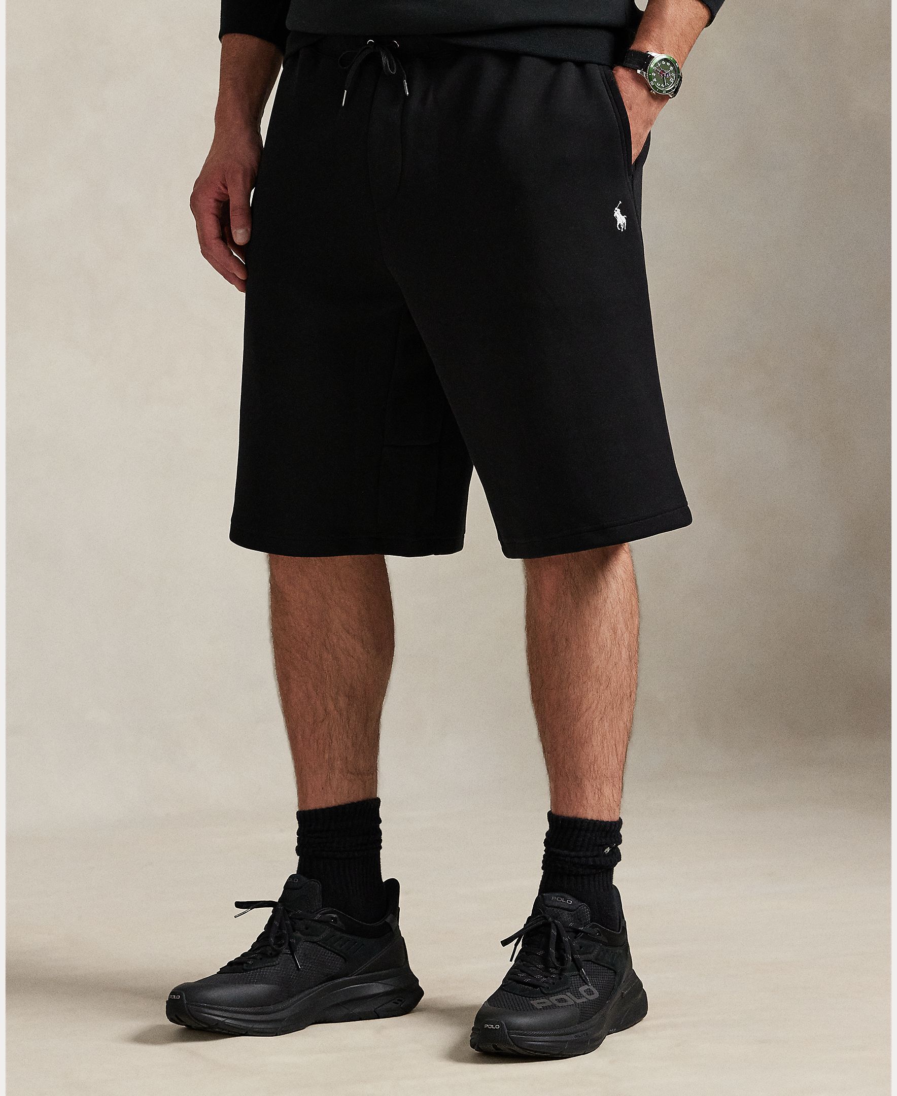 Imagen 3 de Pantalón corto de hombre de punto doble tallas grandes - Polo Ralph Lauren - Negro Negro