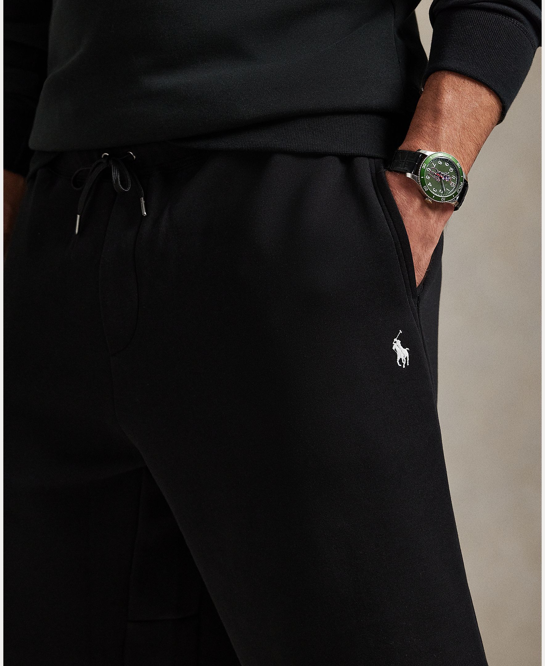 Imagen 5 de Pantalón corto de hombre de punto doble tallas grandes - Polo Ralph Lauren - Negro Negro
