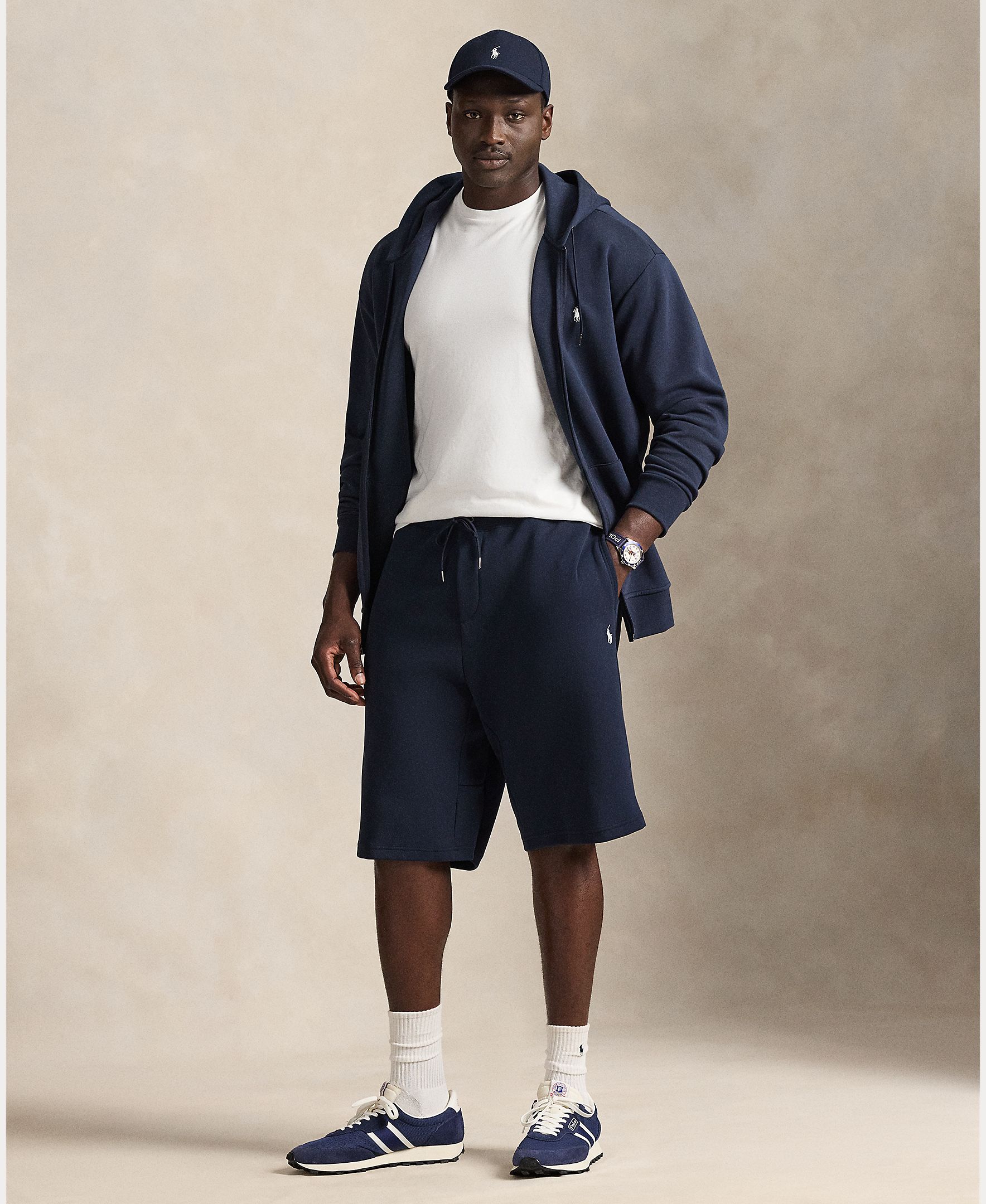 Imagen 1 de Pantalón corto de hombre de punto doble tallas grandes Azul marino