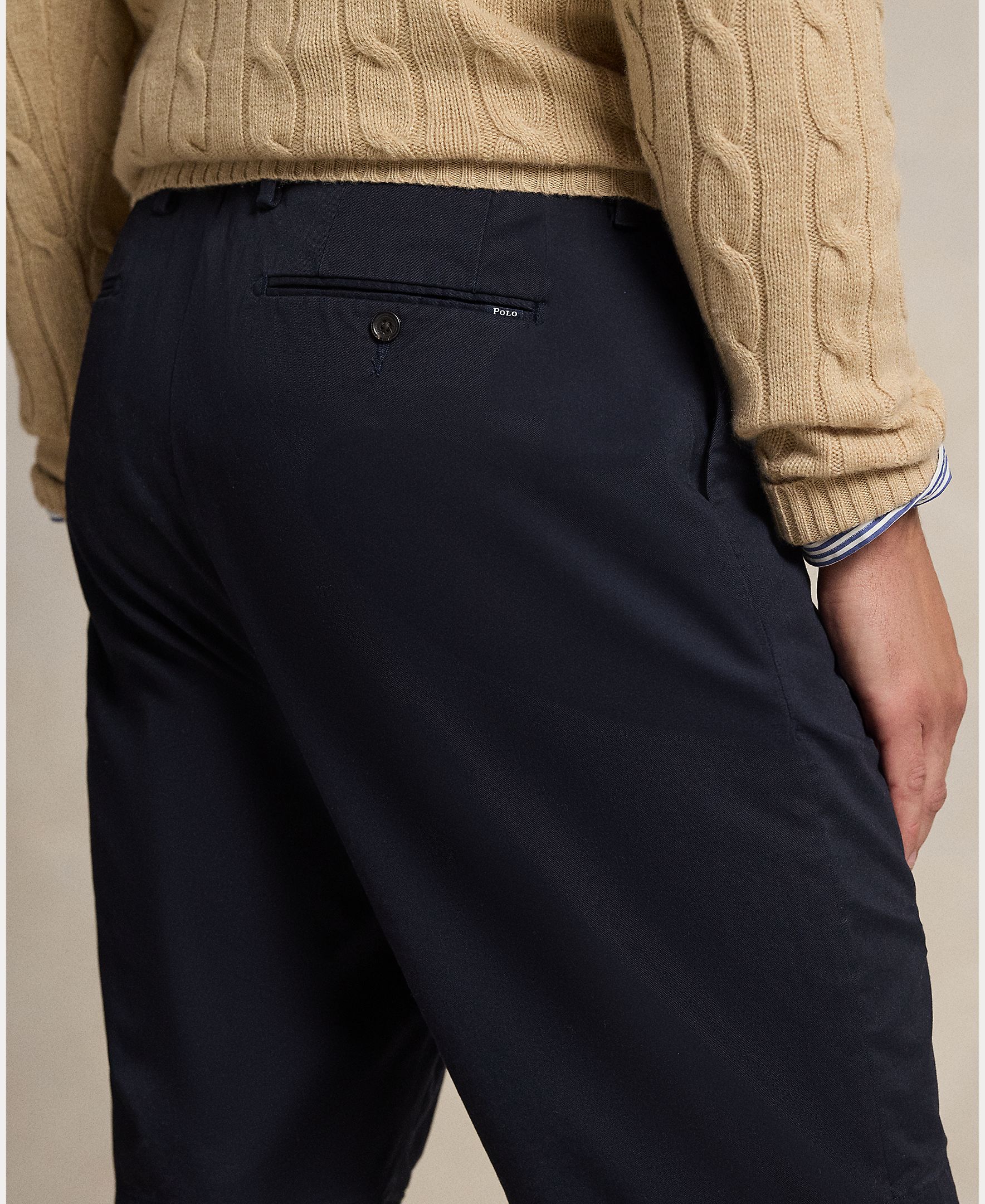 Calções Chino de Algodão Tamanhos Grandes Azul-marinho-5