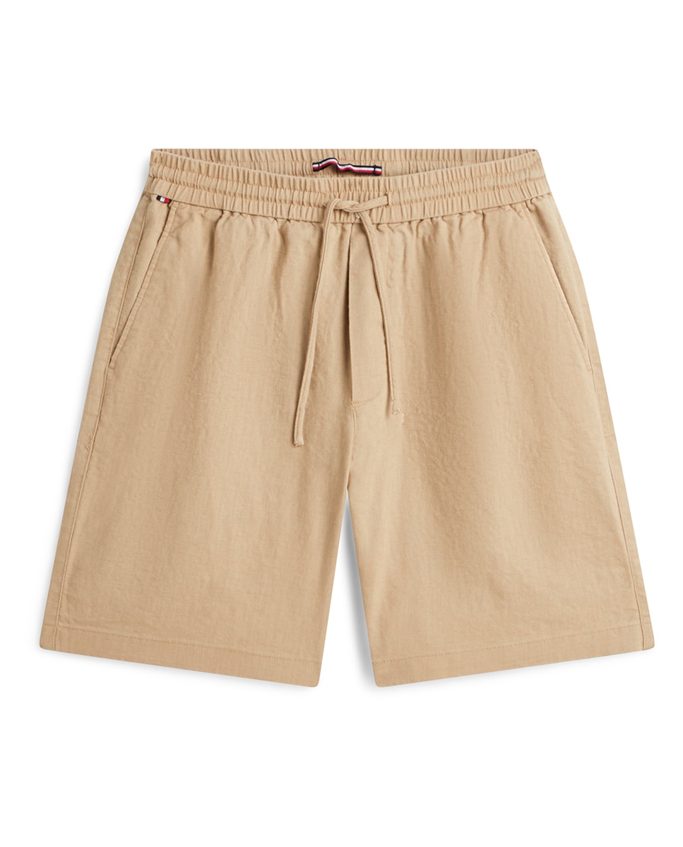 Bermudas em Mistura de Linho Dover Tamanhos Grandes Bege-1