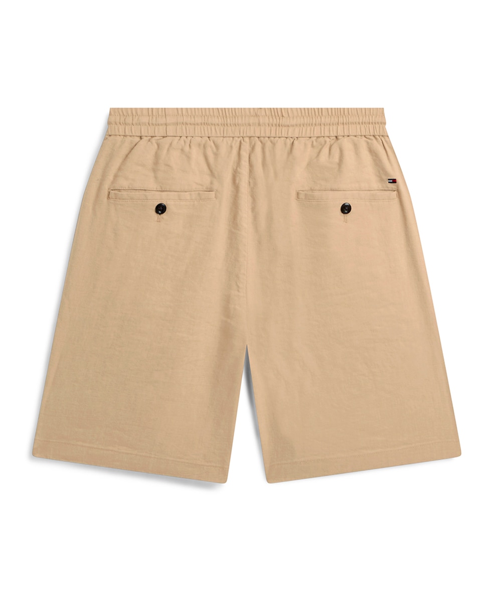 Bermudas em Mistura de Linho Dover Tamanhos Grandes Bege-2