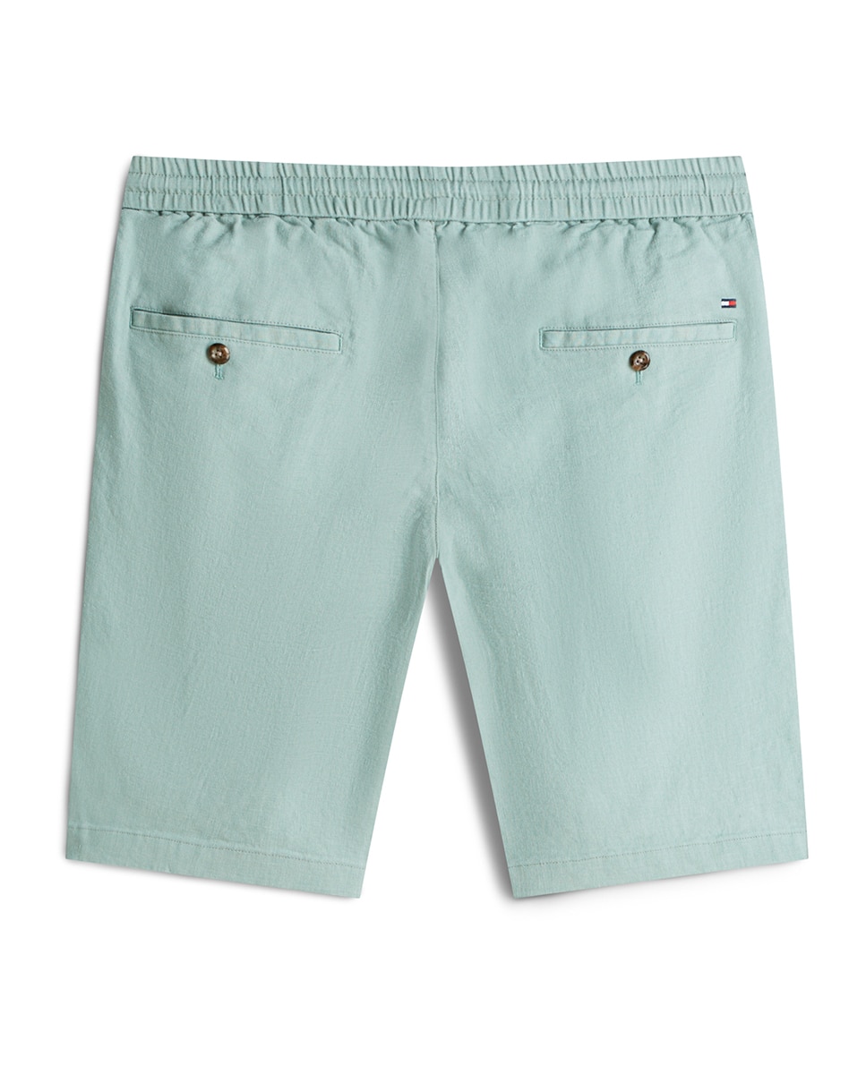 Bermudas em Mistura de Linho Dover Tamanhos Grandes Verde-2