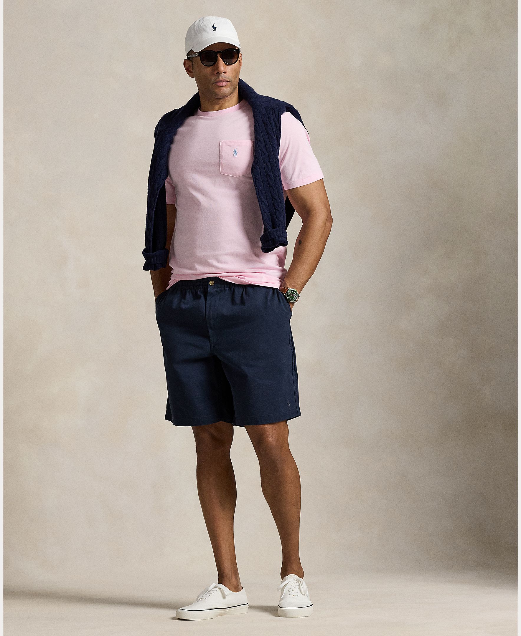 Polo Ralph Lauren - Bermuda de hombre Polo Ralph Lauren lisa azul tallas grandes.