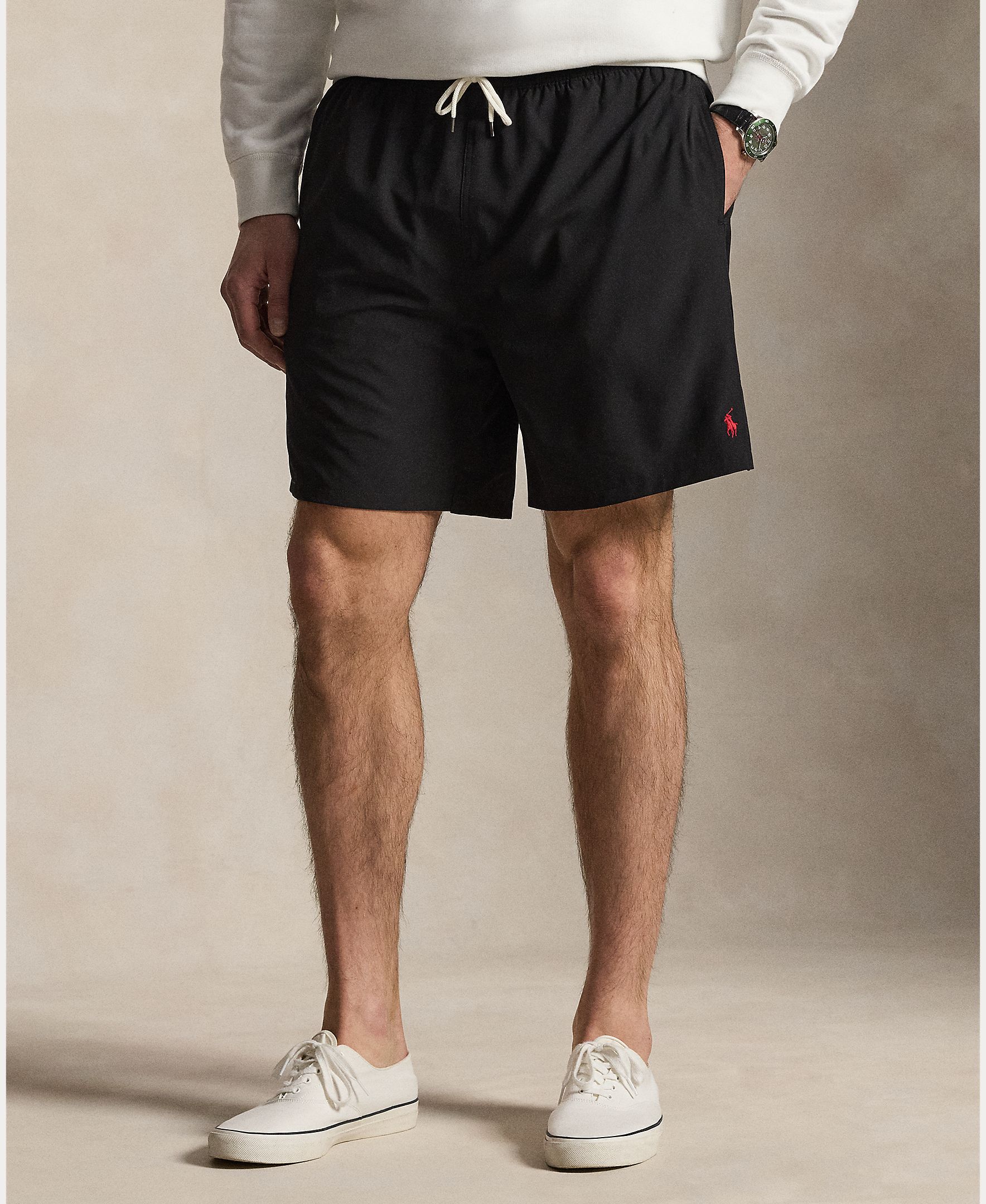 Bañador bermuda de hombre con cintura ajustable tallas grandes - Polo Ralph Lauren - Negro Negro-4