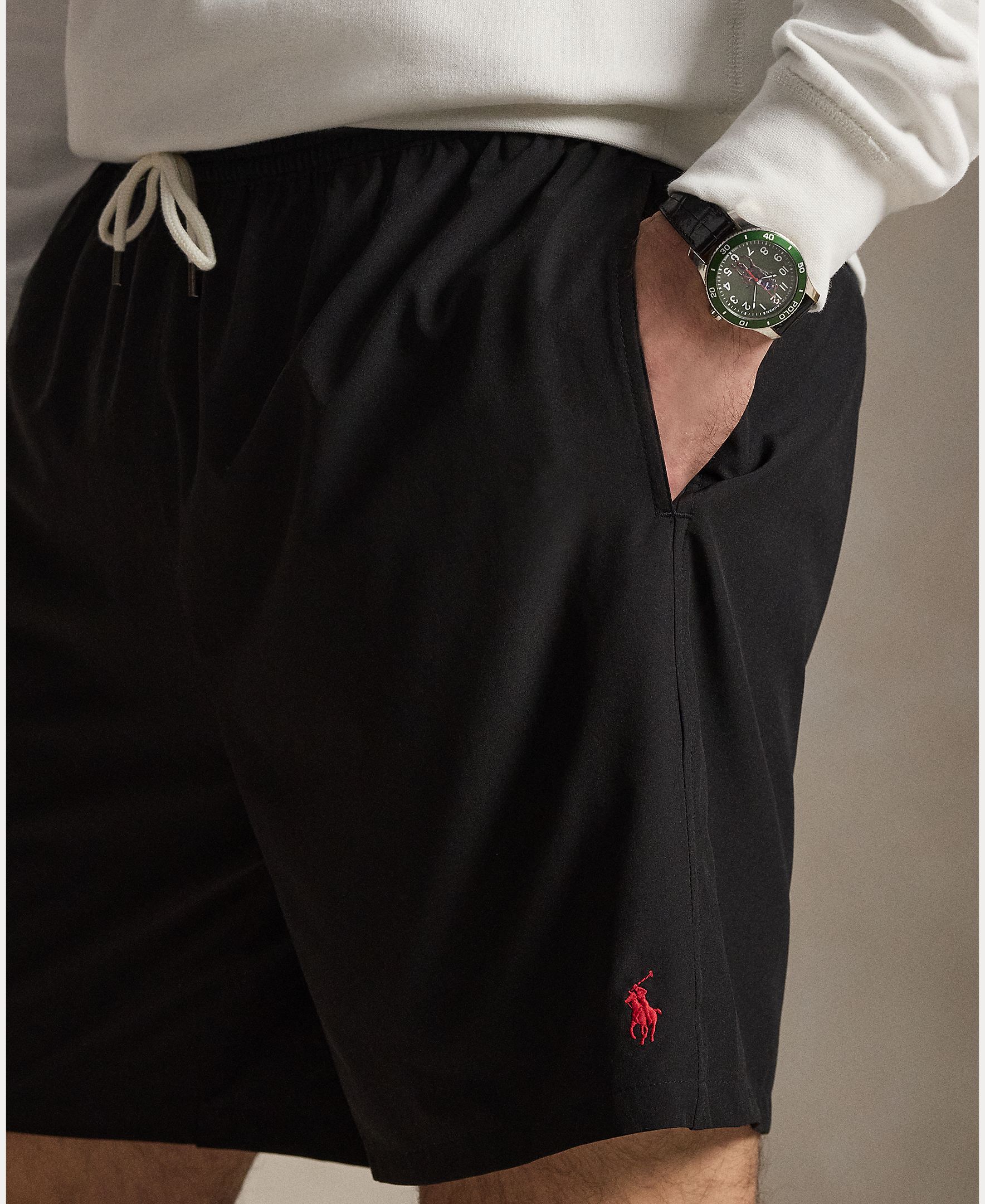 Bañador bermuda de hombre con cintura ajustable tallas grandes - Polo Ralph Lauren - Negro Negro-6
