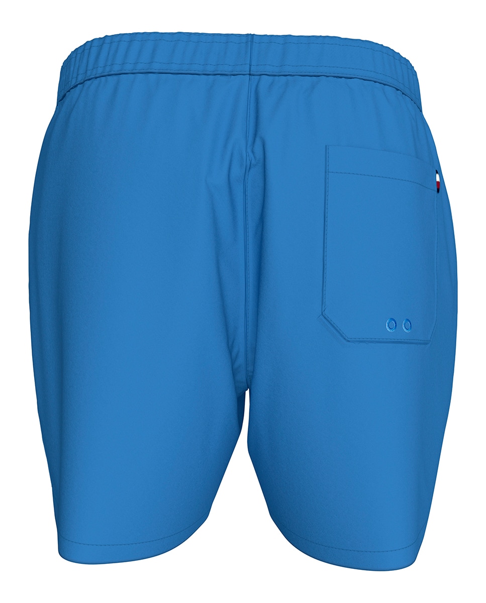 Calções de Banho Lisos com Cintura Ajustável Tamanhos Grandes Azul-2