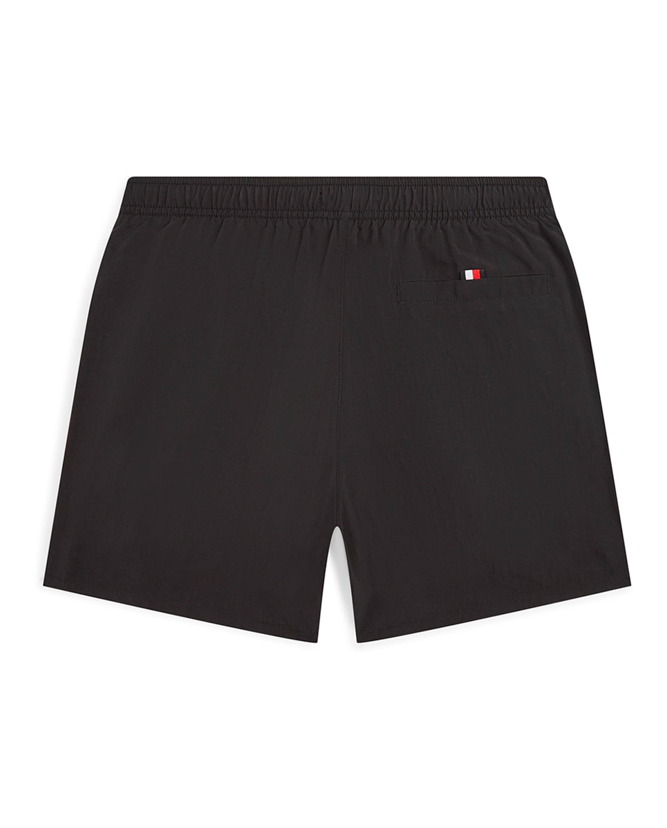 Calções de Banho Lisos com Cintura Ajustável Tamanhos Grandes Preto-2