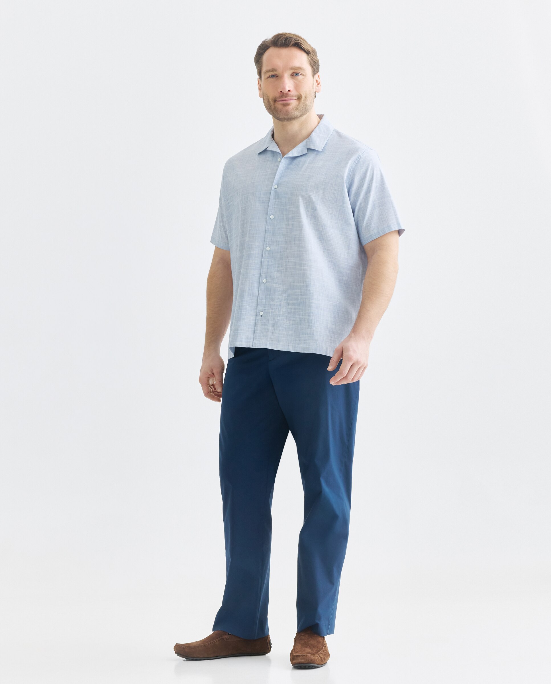 Camisa Non Iron Tamanhos Grandes Azul-marinho-2