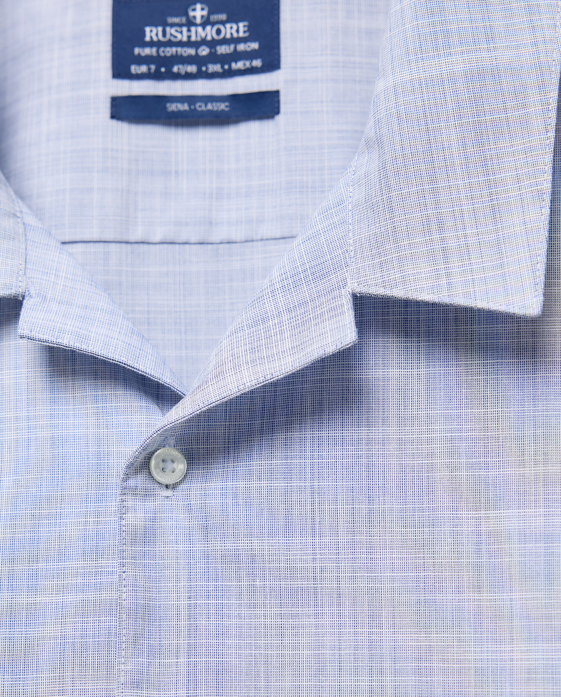 Camisa Non Iron Tamanhos Grandes Azul-marinho-5