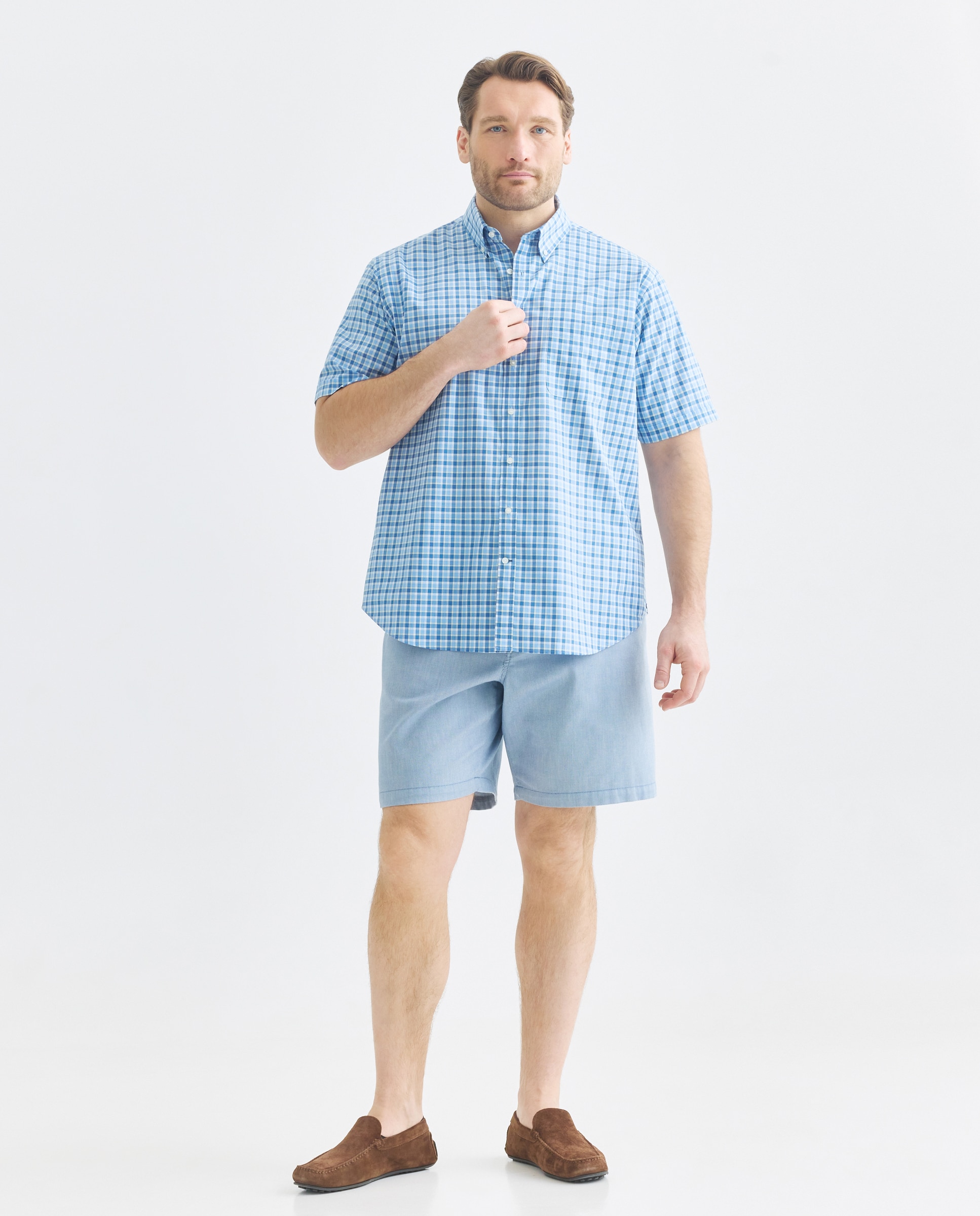 Camisa Non Iron Tamanhos Grandes Azul-2