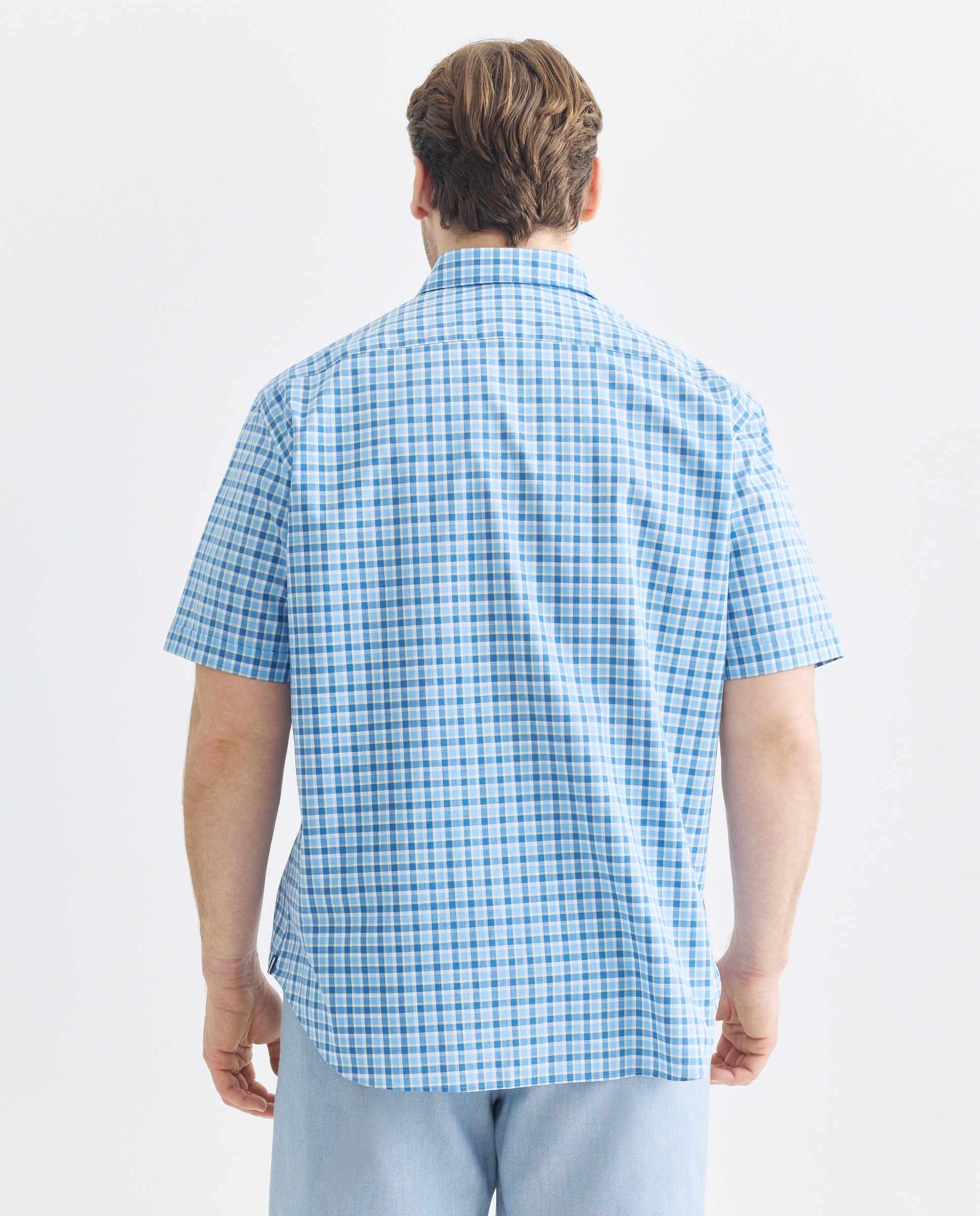 Camisa Non Iron Tamanhos Grandes Azul-3