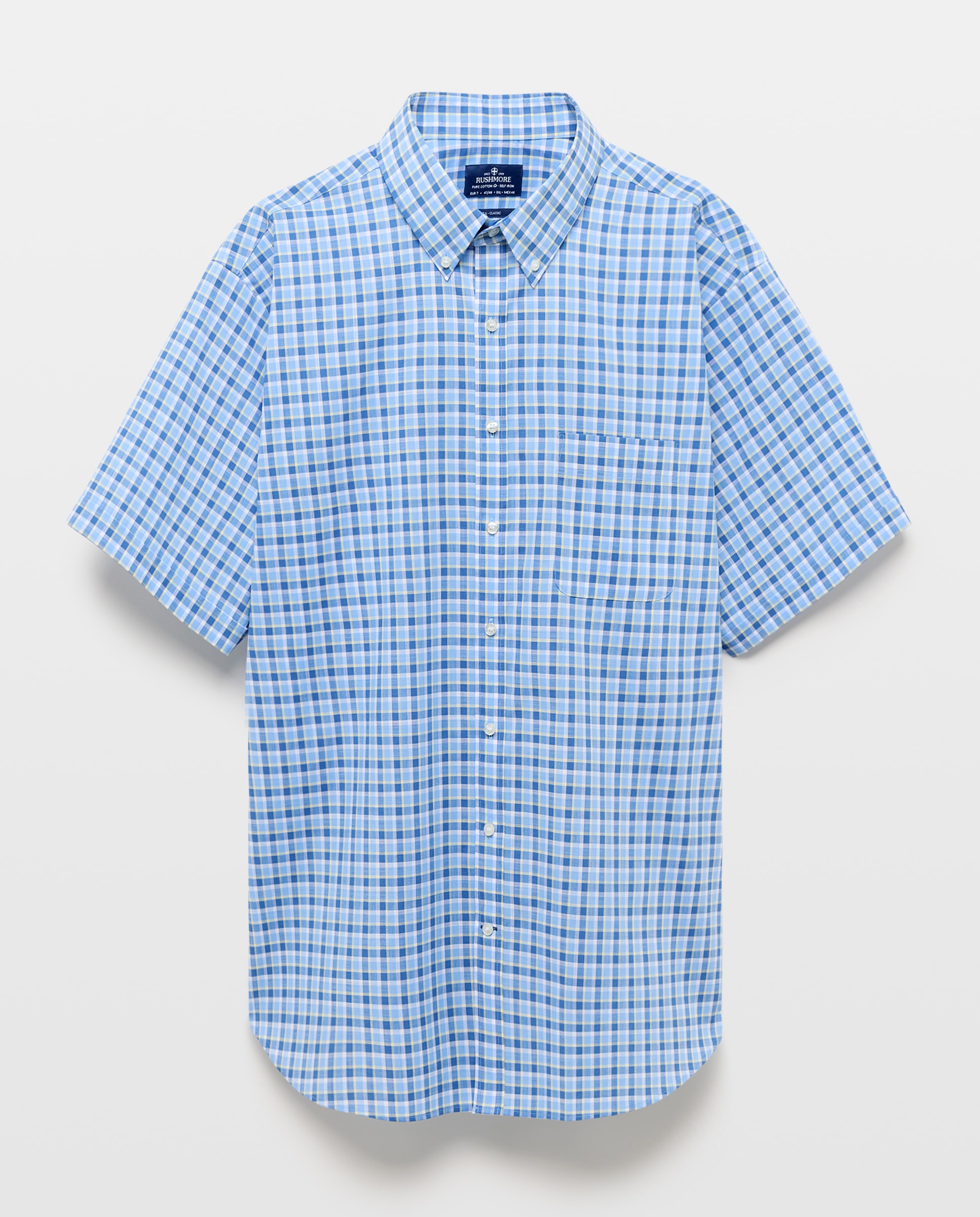 Camisa Non Iron Tamanhos Grandes Azul-4