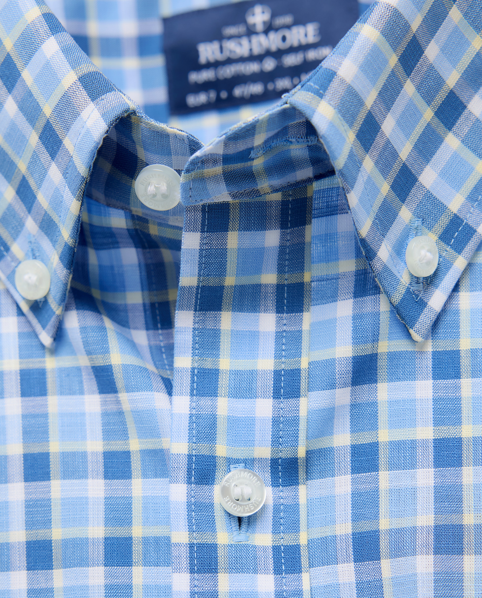 Camisa Non Iron Tamanhos Grandes Azul-5
