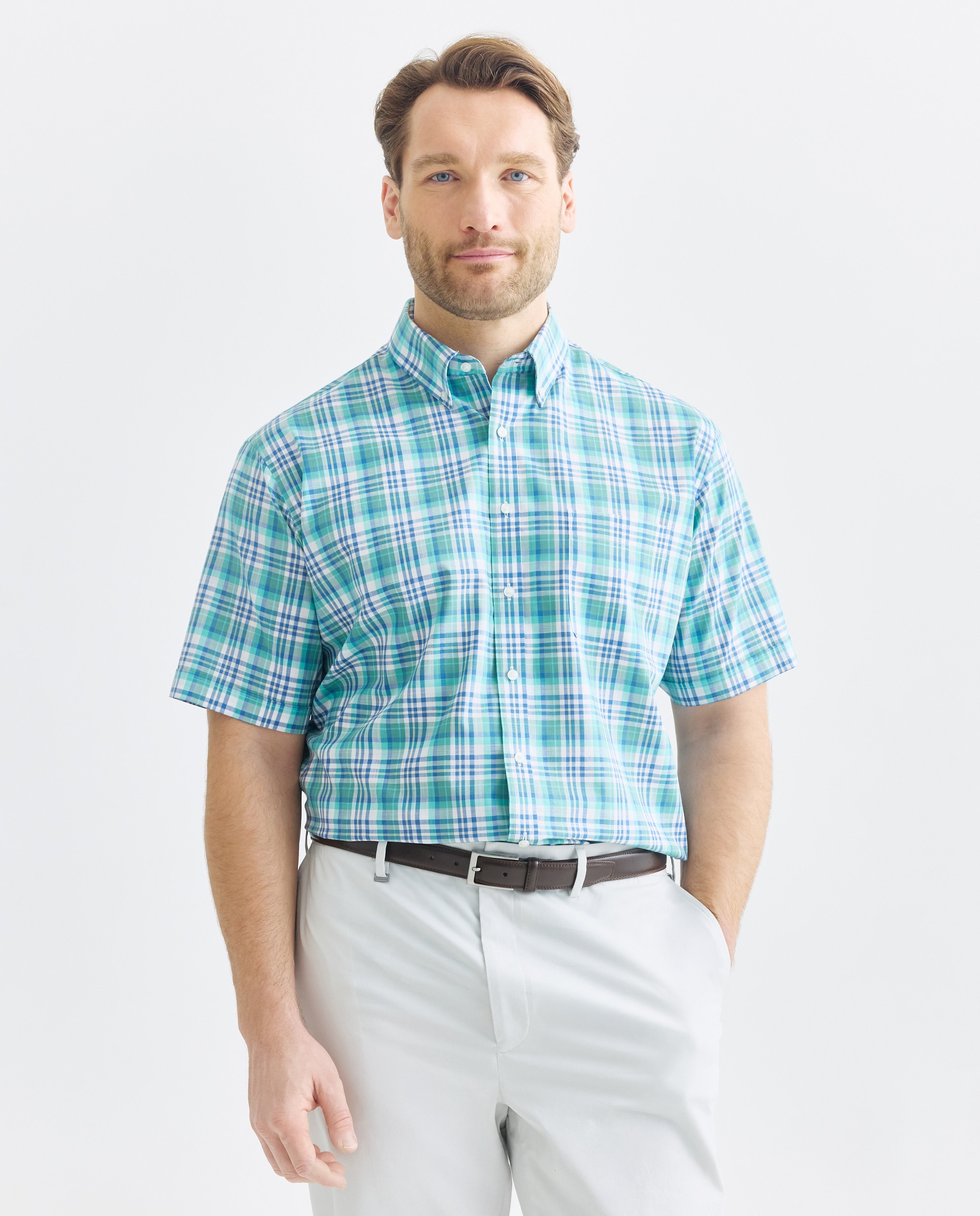 Camisa Non Iron Tamanhos Grandes Verde-1