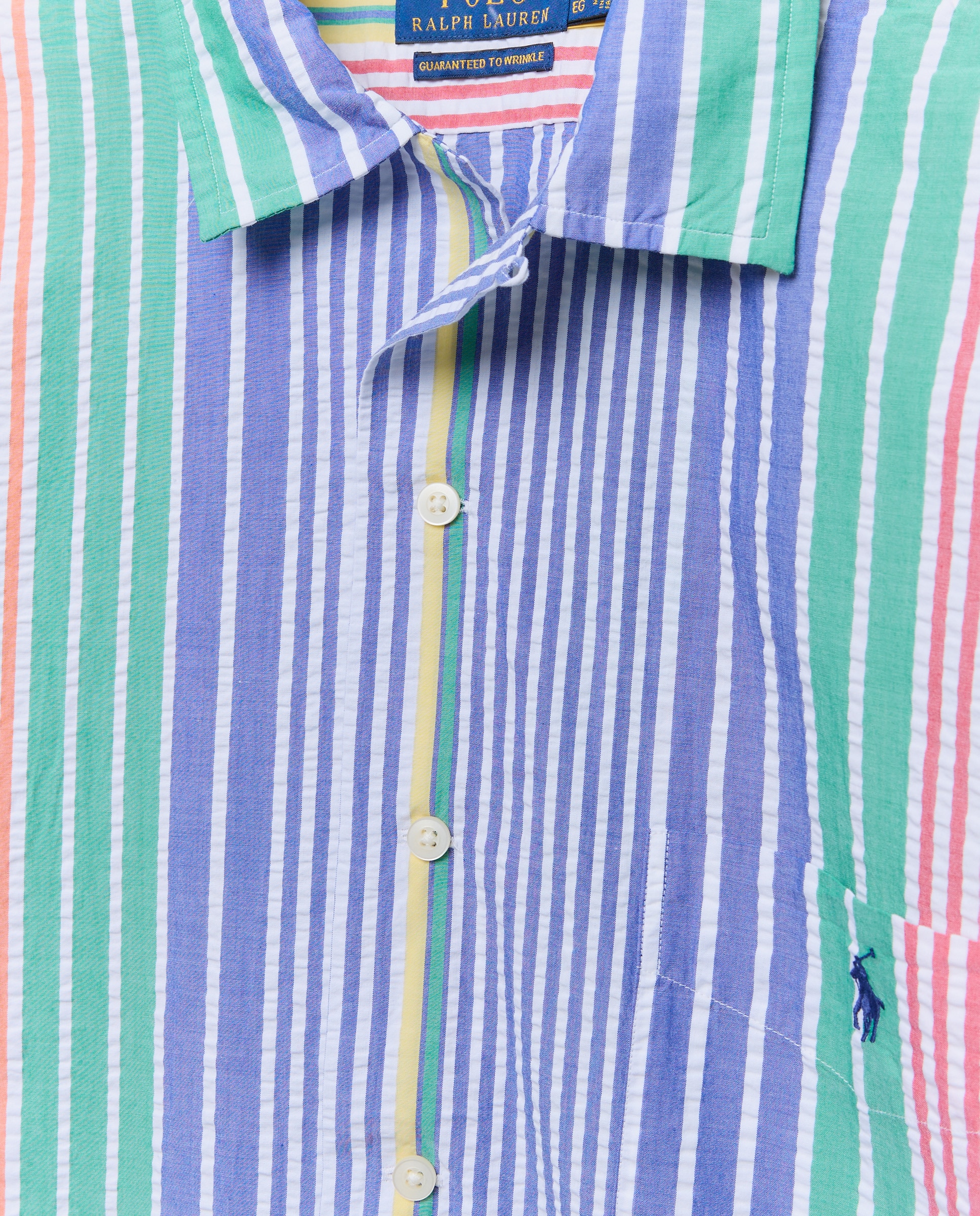 Camisa de Manga Curta às Riscas Tamanhos Grandes Multicolor-6