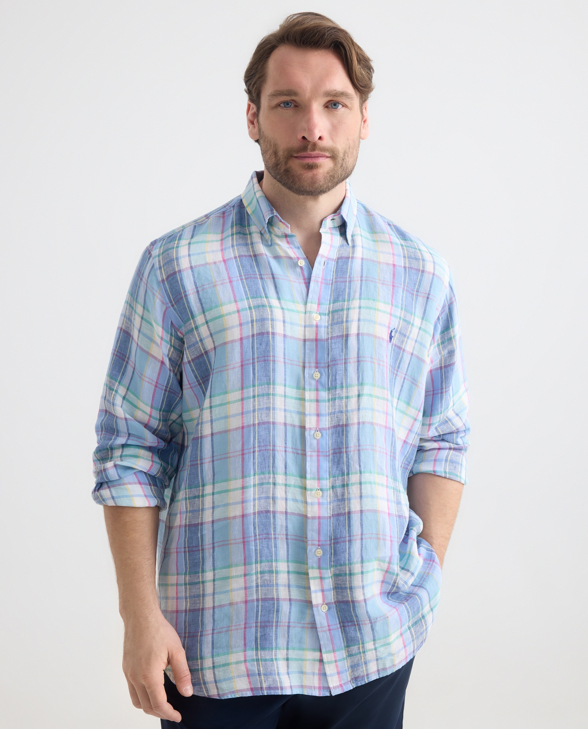 Imagem 0 de Camisa de Linho Estampada Tamanhos Grandes