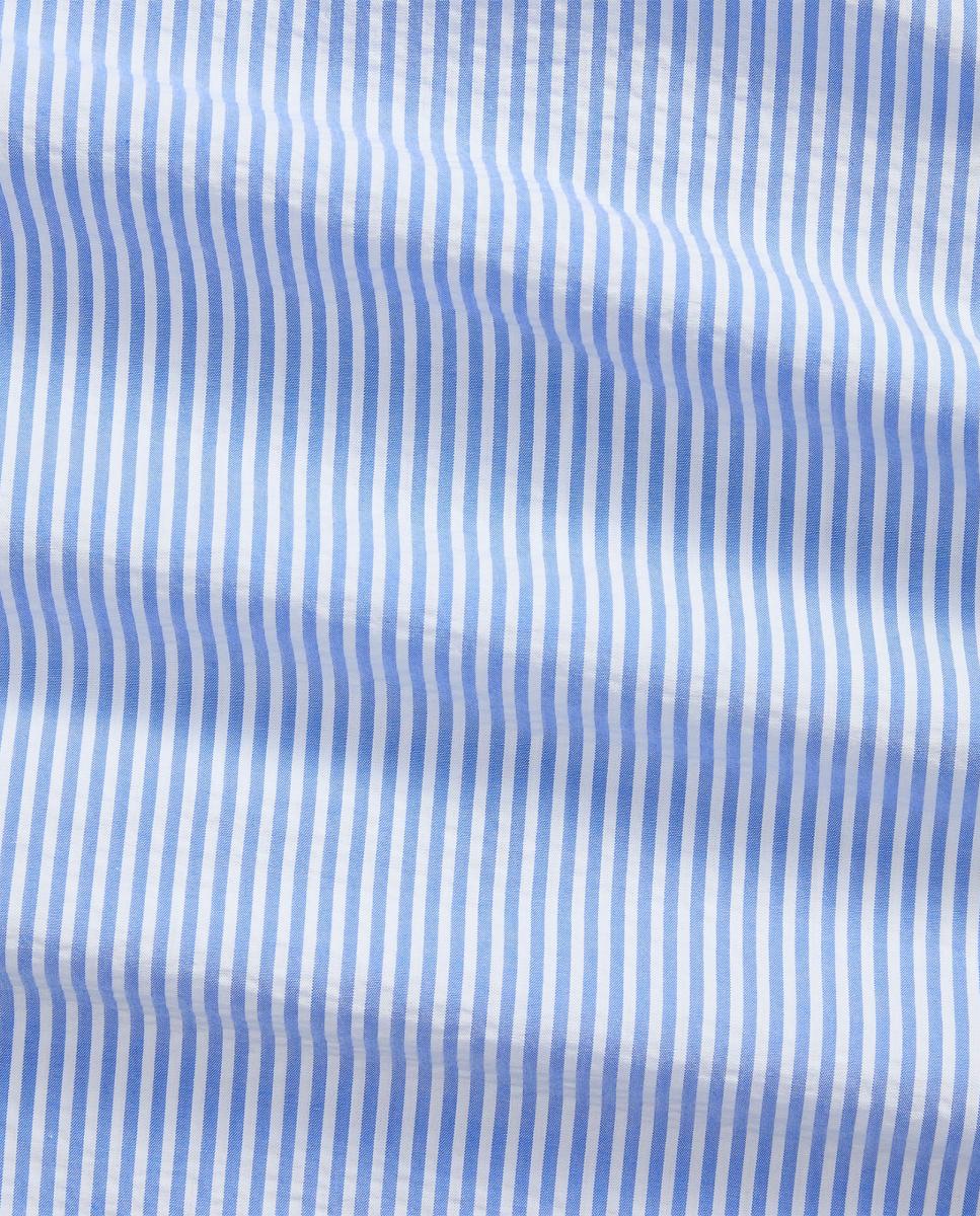 Camisa de Manga Curta com Bolso Tamanhos Grandes Azul / Branco-6