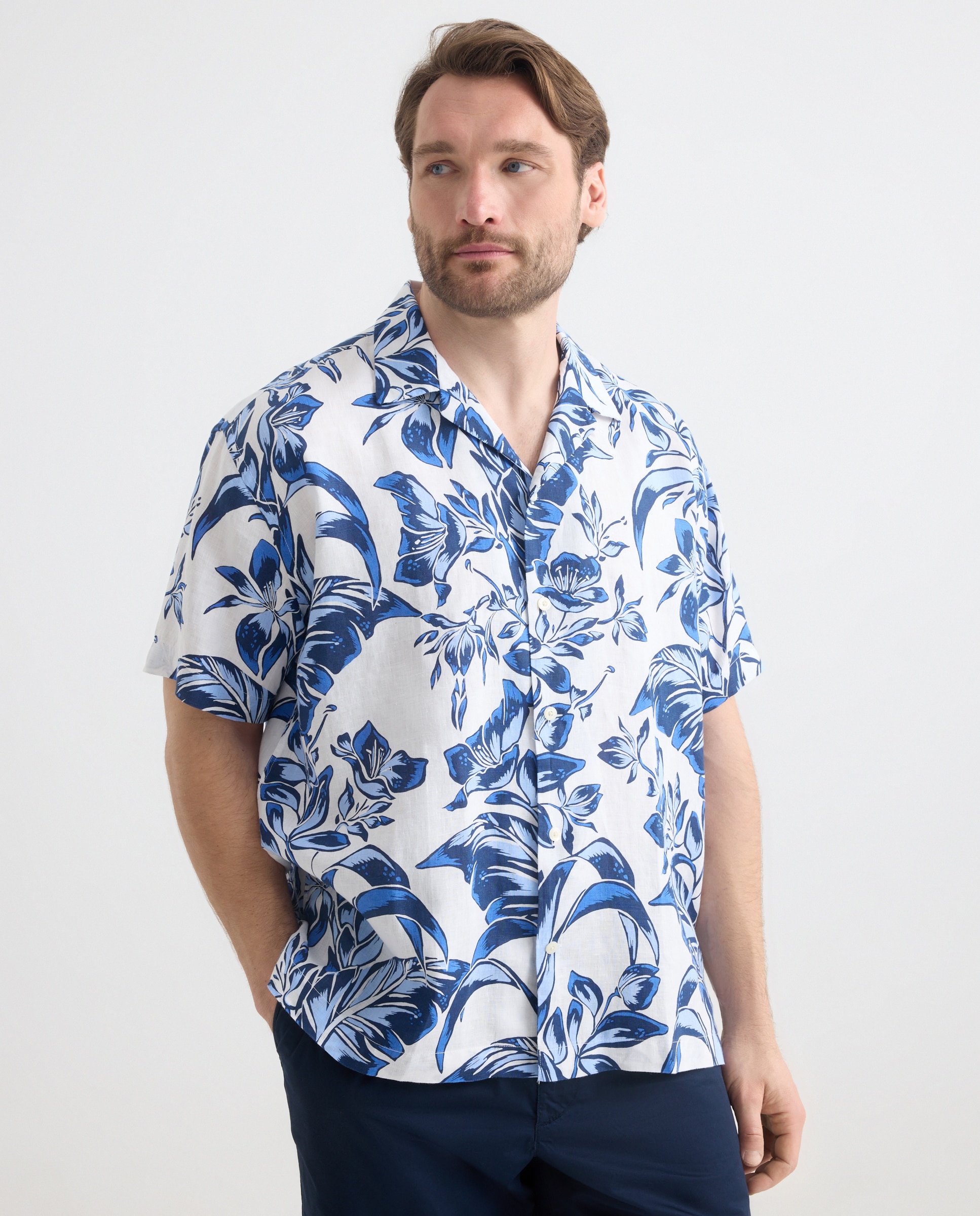 Imagem 0 de Camisa de Linho com Manga Curta Tamanhos Grandes