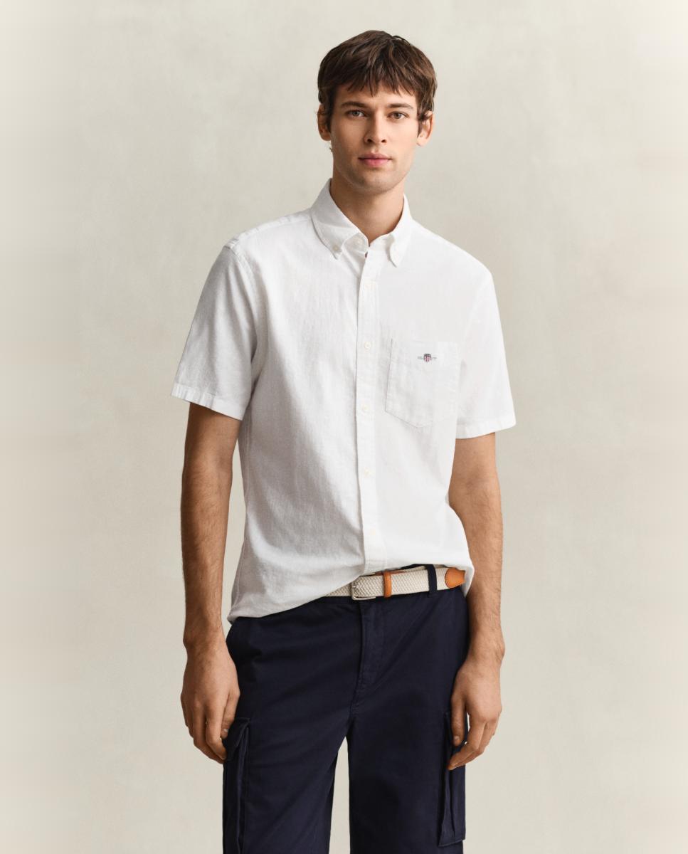 Imagem 0 de Camisa de Linho Tamanhos Grandes com Manga Curta