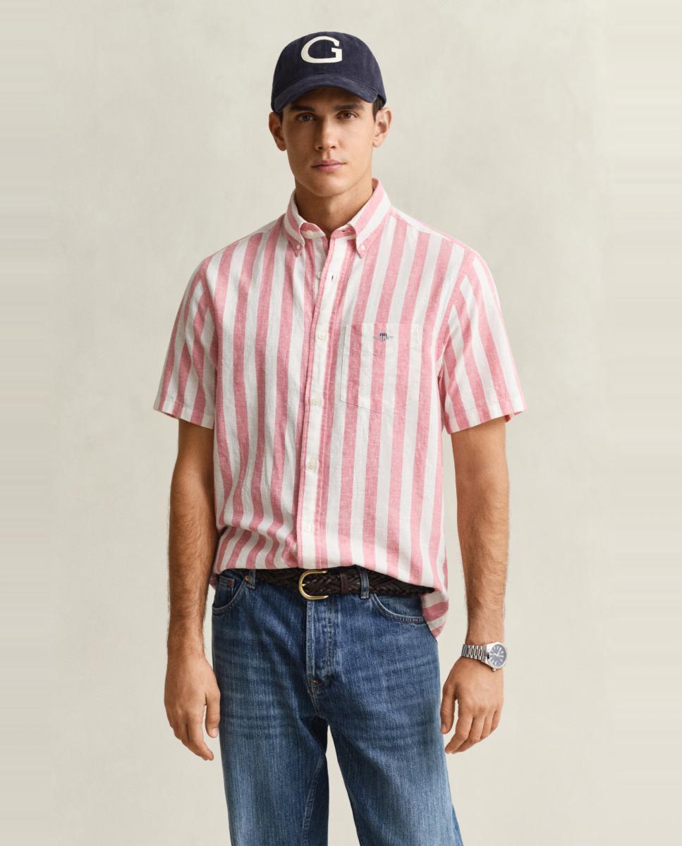 Imagem 0 de Camisa de Linho Tamanhos Grandes com Manga Curta