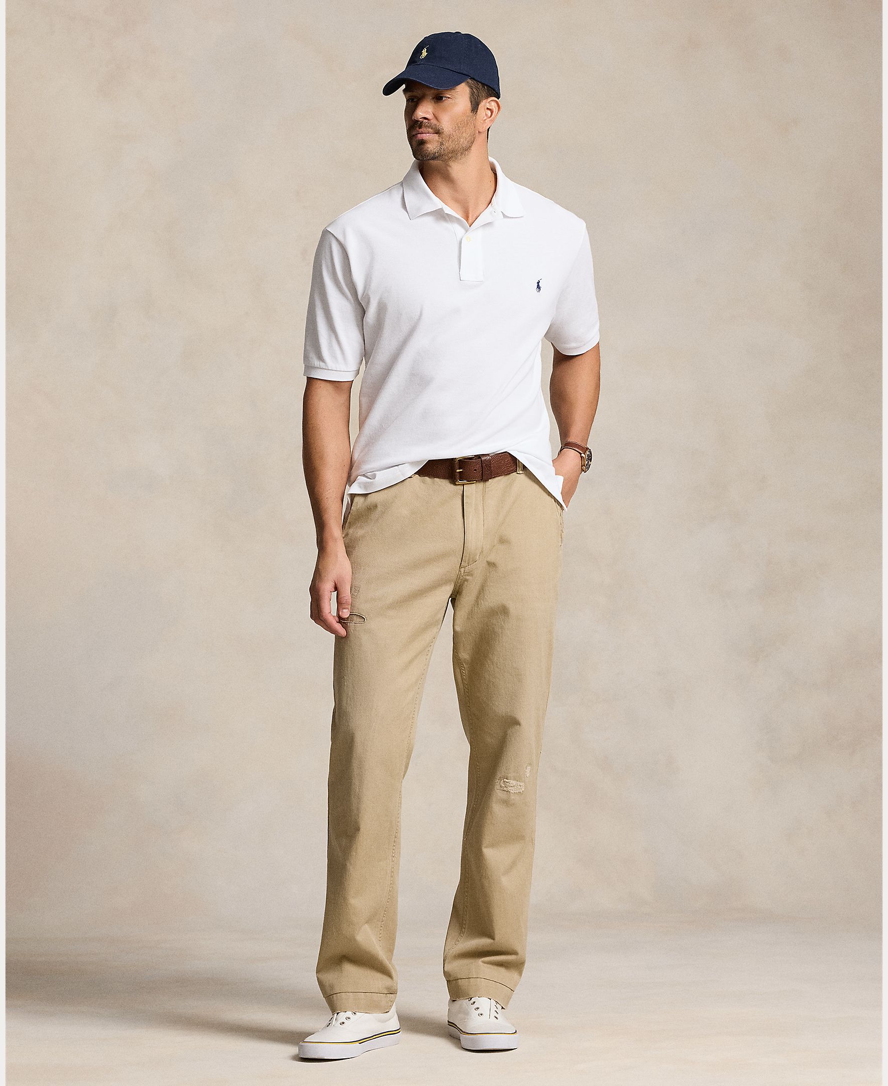 Polo Regular Fit de Algodão Tamanhos Grandes Branco-6