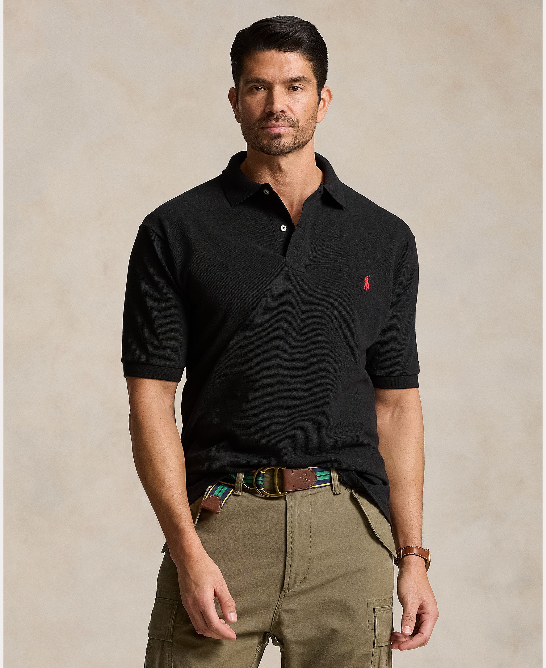 Polo de Piqué Custom Preto-1