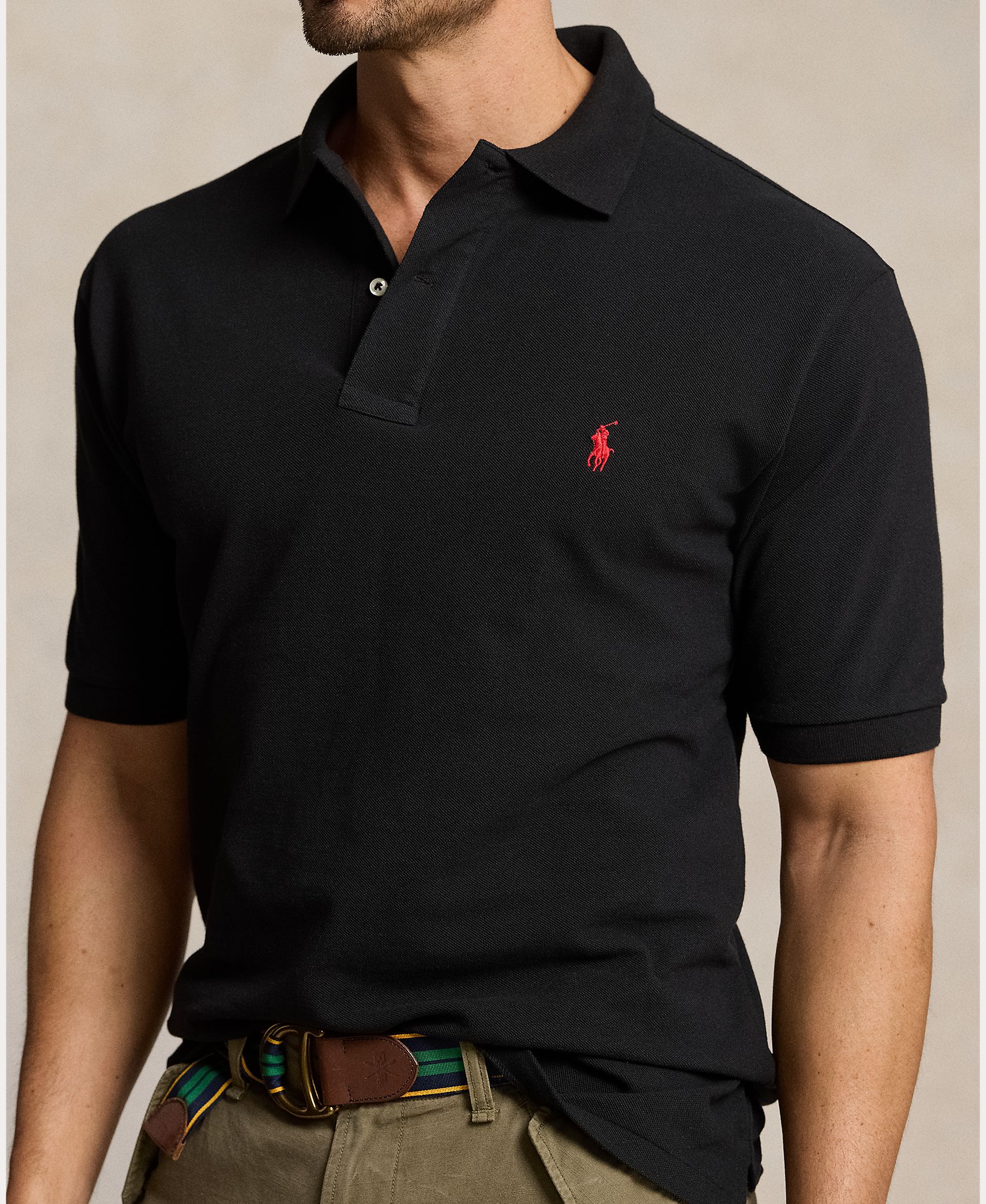Polo de Piqué Custom Preto-4