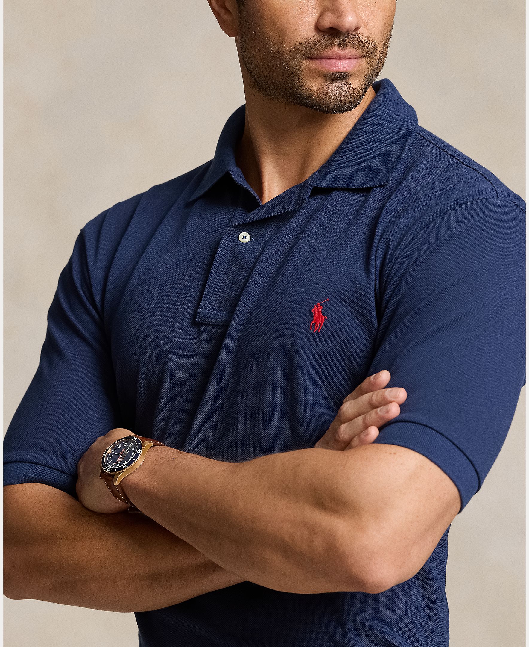Polo de Piqué Custom Azul-marinho-4