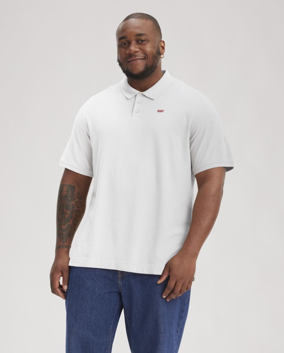 Polo Clássico com Manga Curta Tamanhos Grandes - Branco Branco-1