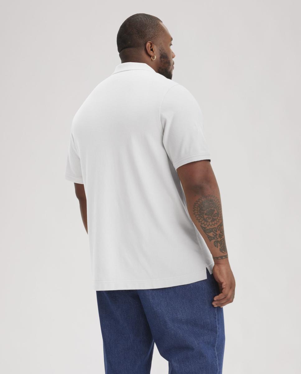 Polo Clássico com Manga Curta Tamanhos Grandes - Branco Branco-2
