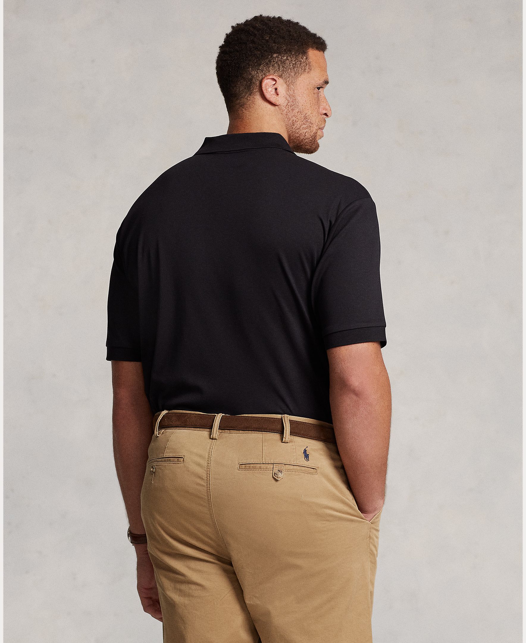 Polo de homem tamanhos grandes Preto-3