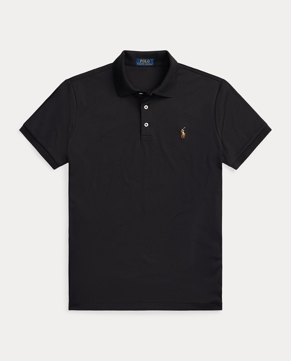 Polo de homem tamanhos grandes Preto-5