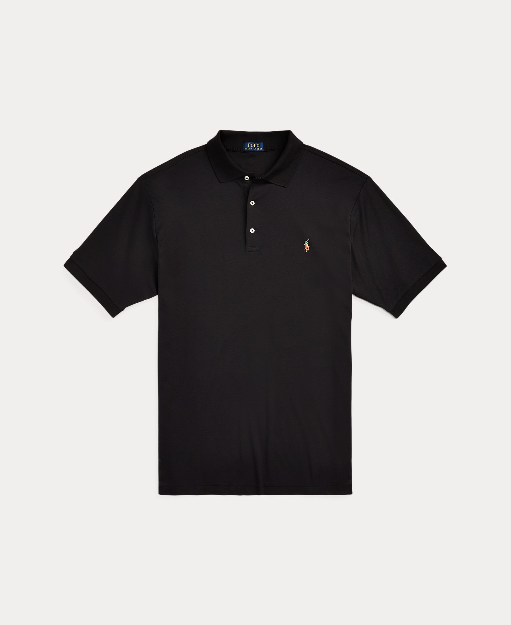 Polo de homem tamanhos grandes Preto-6