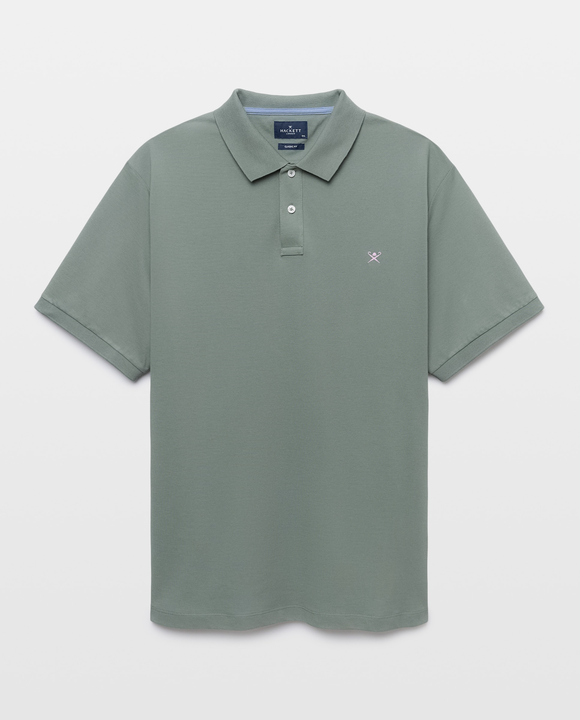 Polo Piqué Classic Fit Tamanhos Grandes com Manga Curta Verde-4