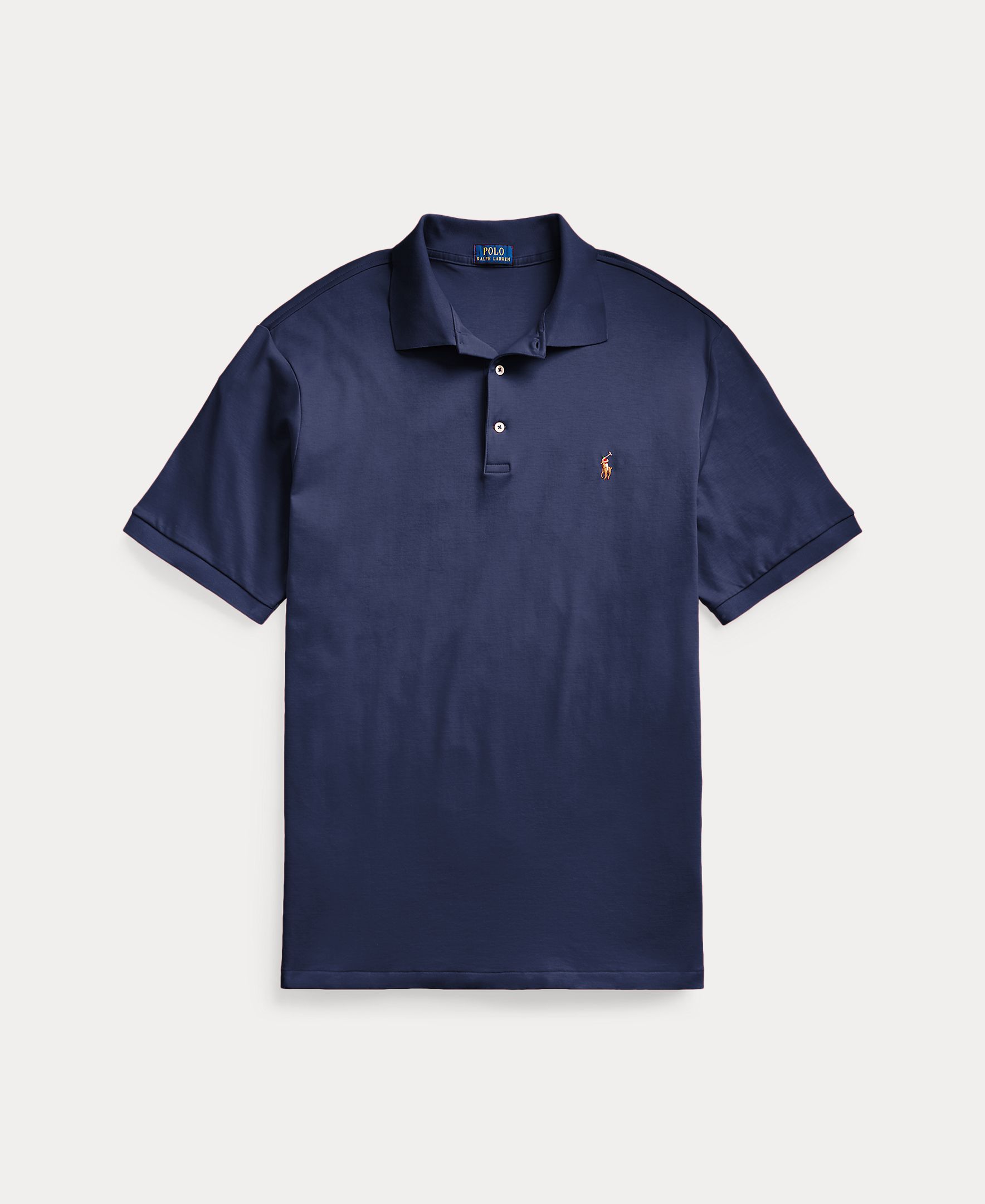 Polo Classic Fit Tamanhos Grandes em Algodão Pima Azul-marinho-5