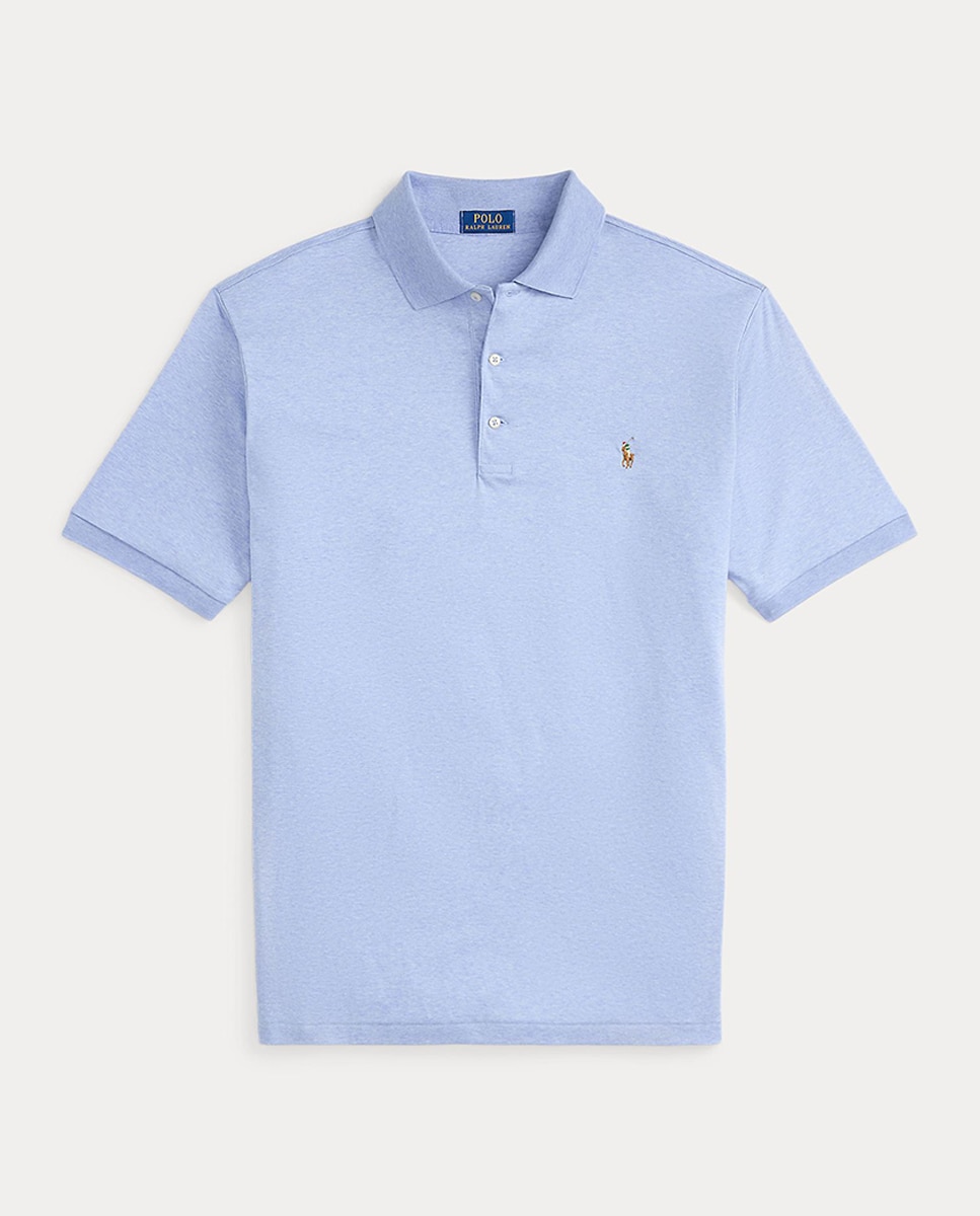 Polo Classic Fit Tamanhos Grandes em Algodão Pima Azul-claro-6