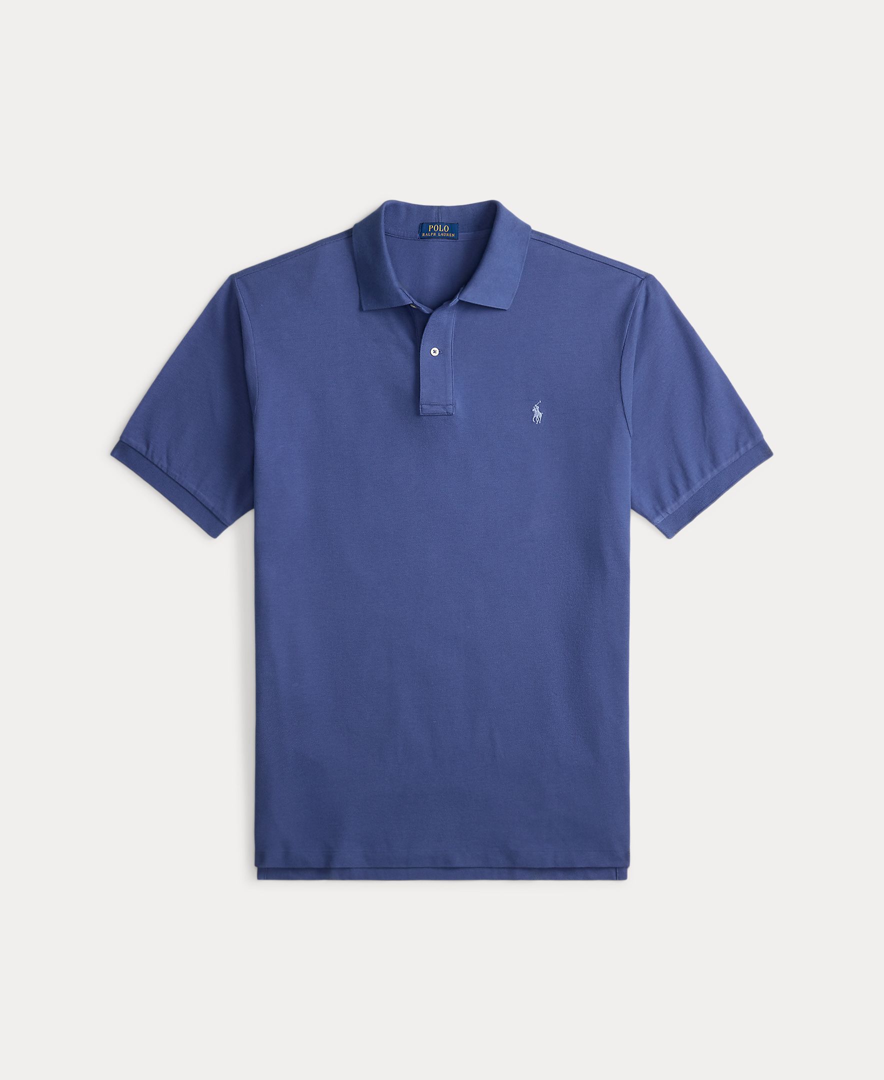 Polo de Piqué com Manga Curta Tamanhos Grandes Azul-5