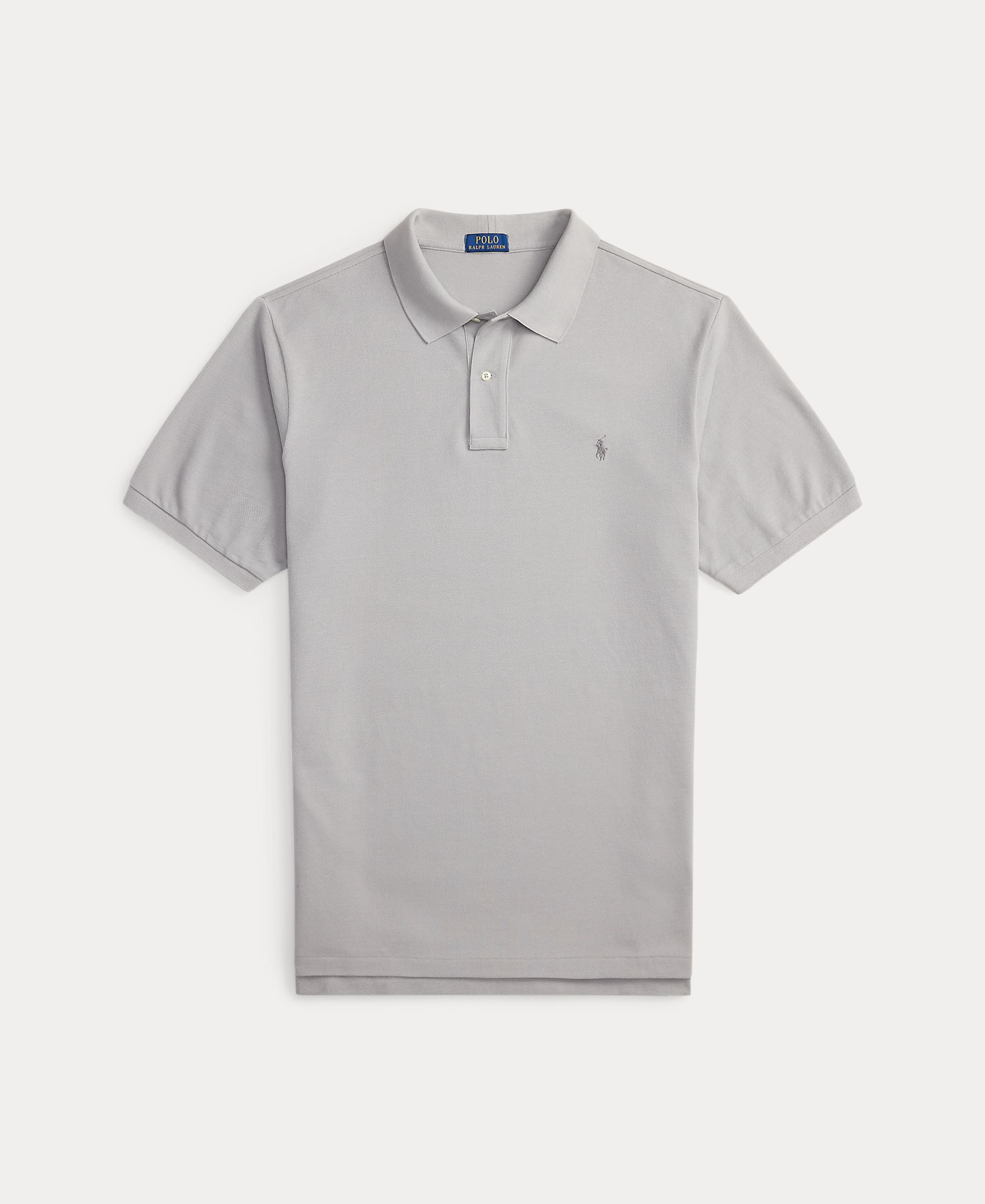 Polo de Piqué com Manga Curta Tamanhos Grandes Cinzento-5