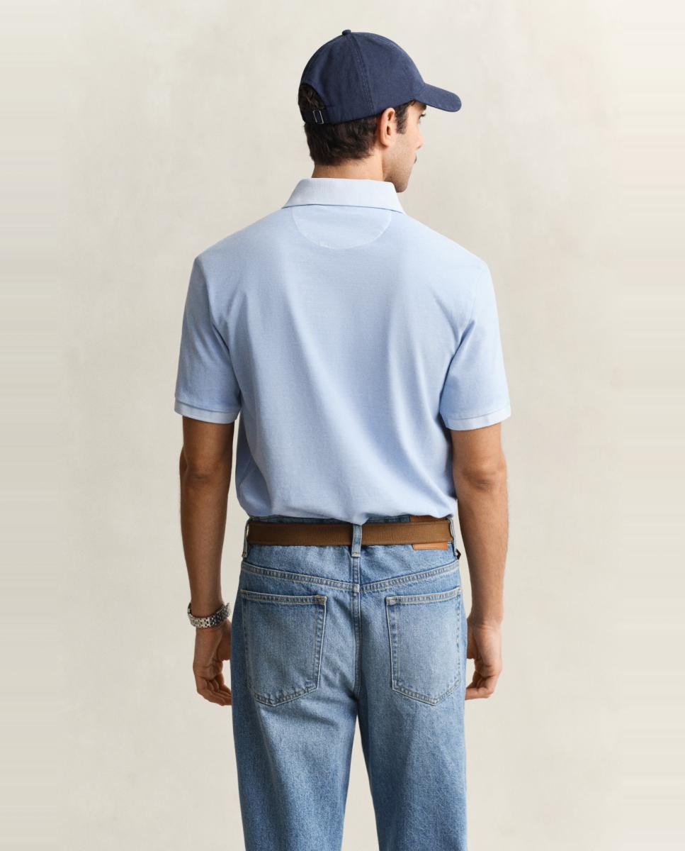 Polo Regular Fit Tamanhos Grandes com Manga Curta Azul-2