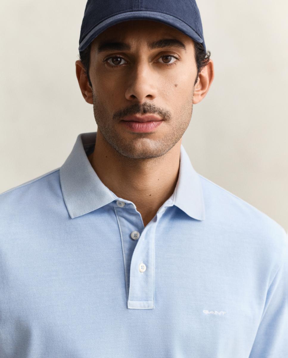 Polo Regular Fit Tamanhos Grandes com Manga Curta Azul-3