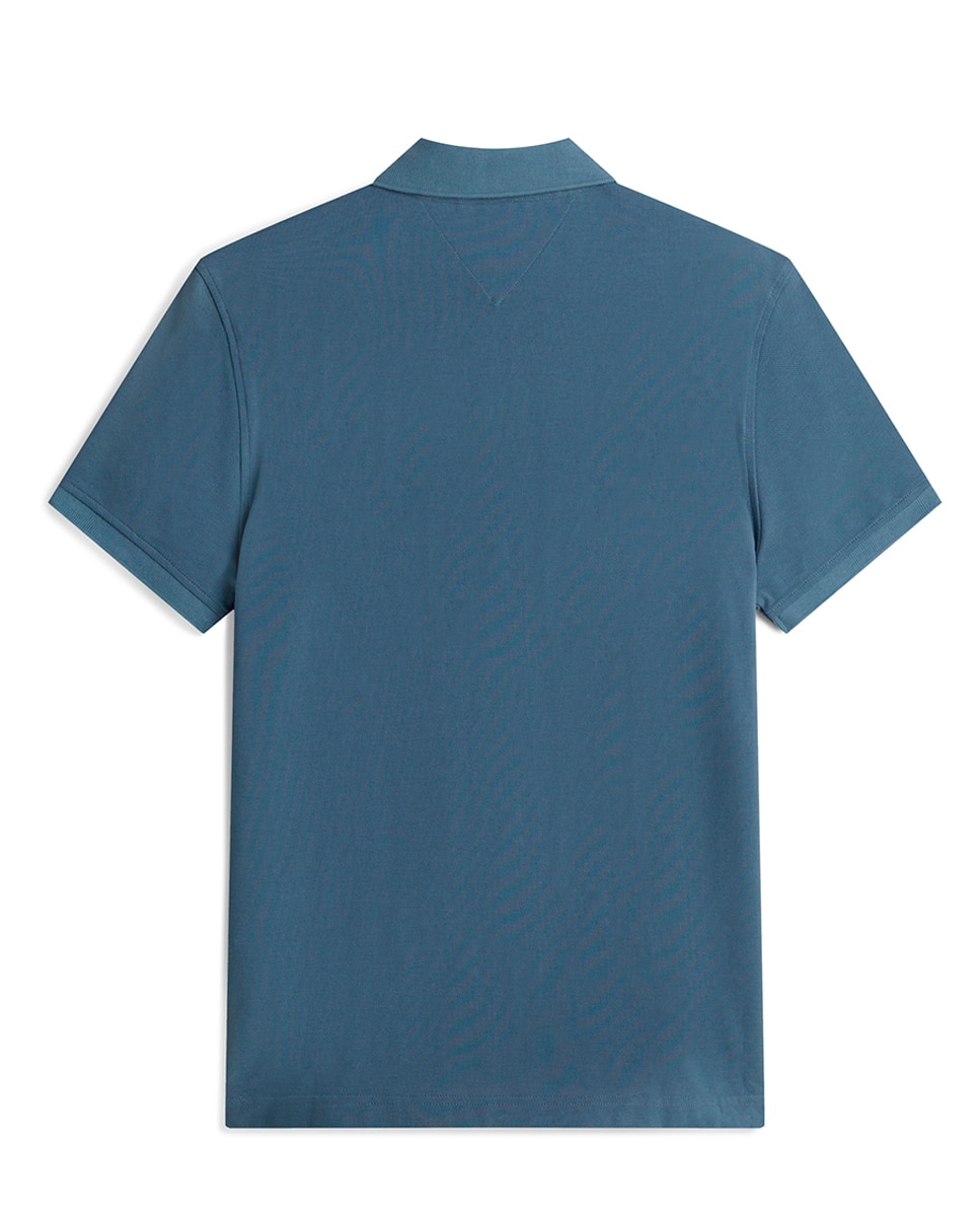 Polo Liso de Manga Curta Tamanhos Grandes Azul-índigo-5