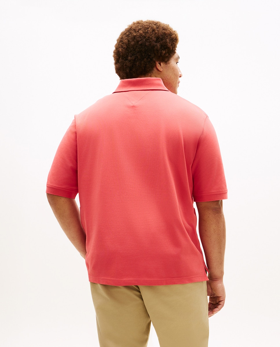 Polo Liso de Manga Curta Tamanhos Grandes Vermelho-2