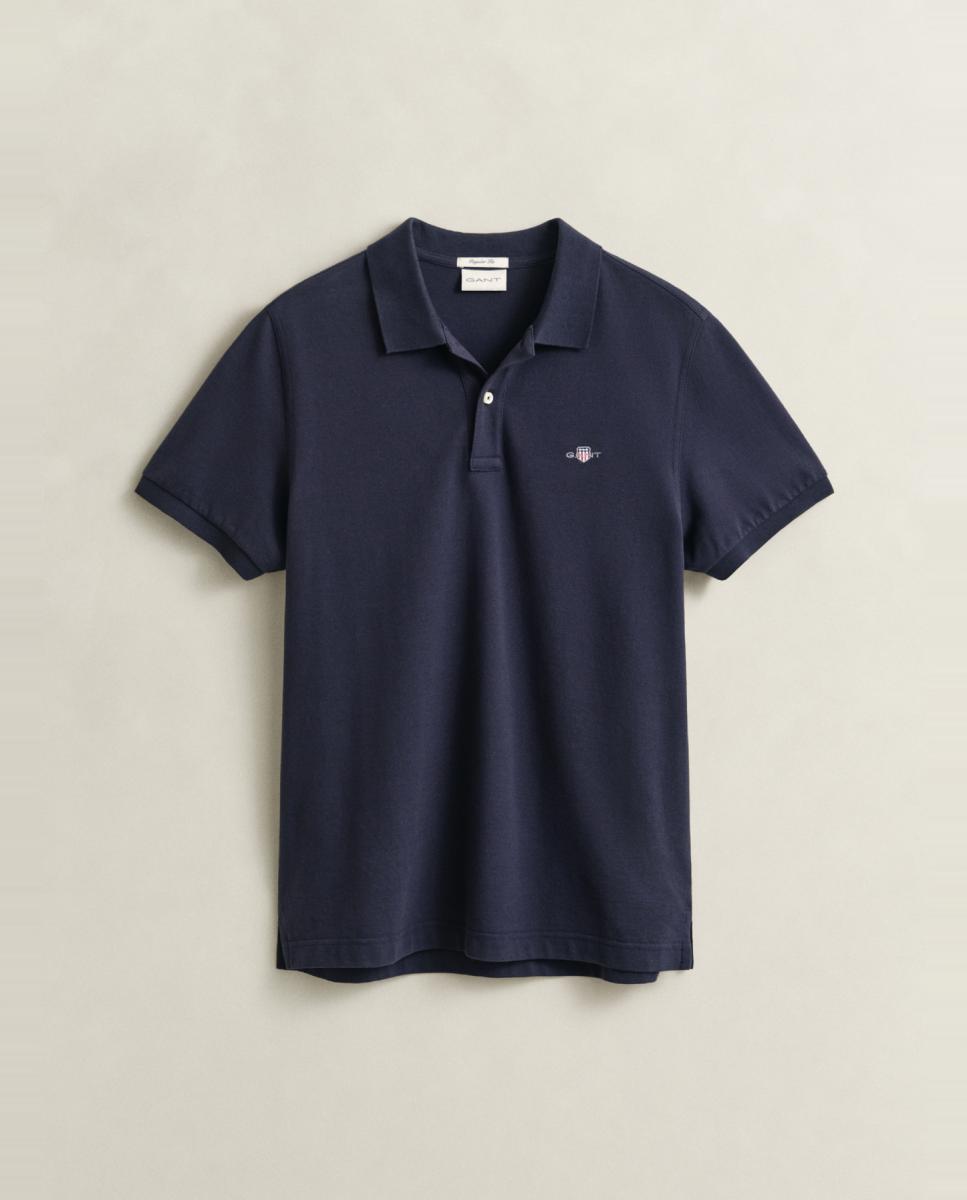 Polo de Manga Curta e Corte Regular Fit Tamanhos Grandes Azul-4