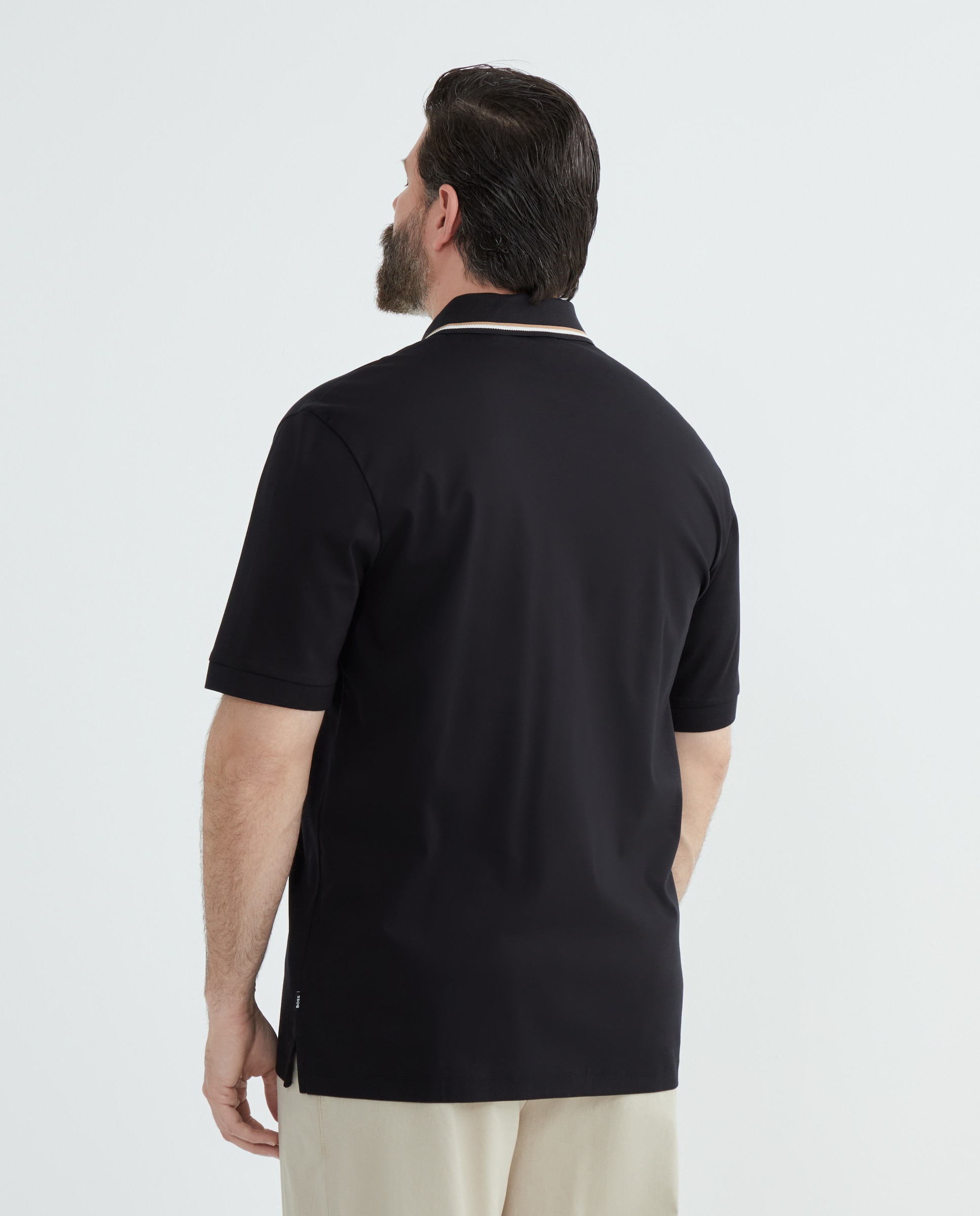 Polo manga corta de hombre logo BOSS tallas grandes - Azul Negro-3