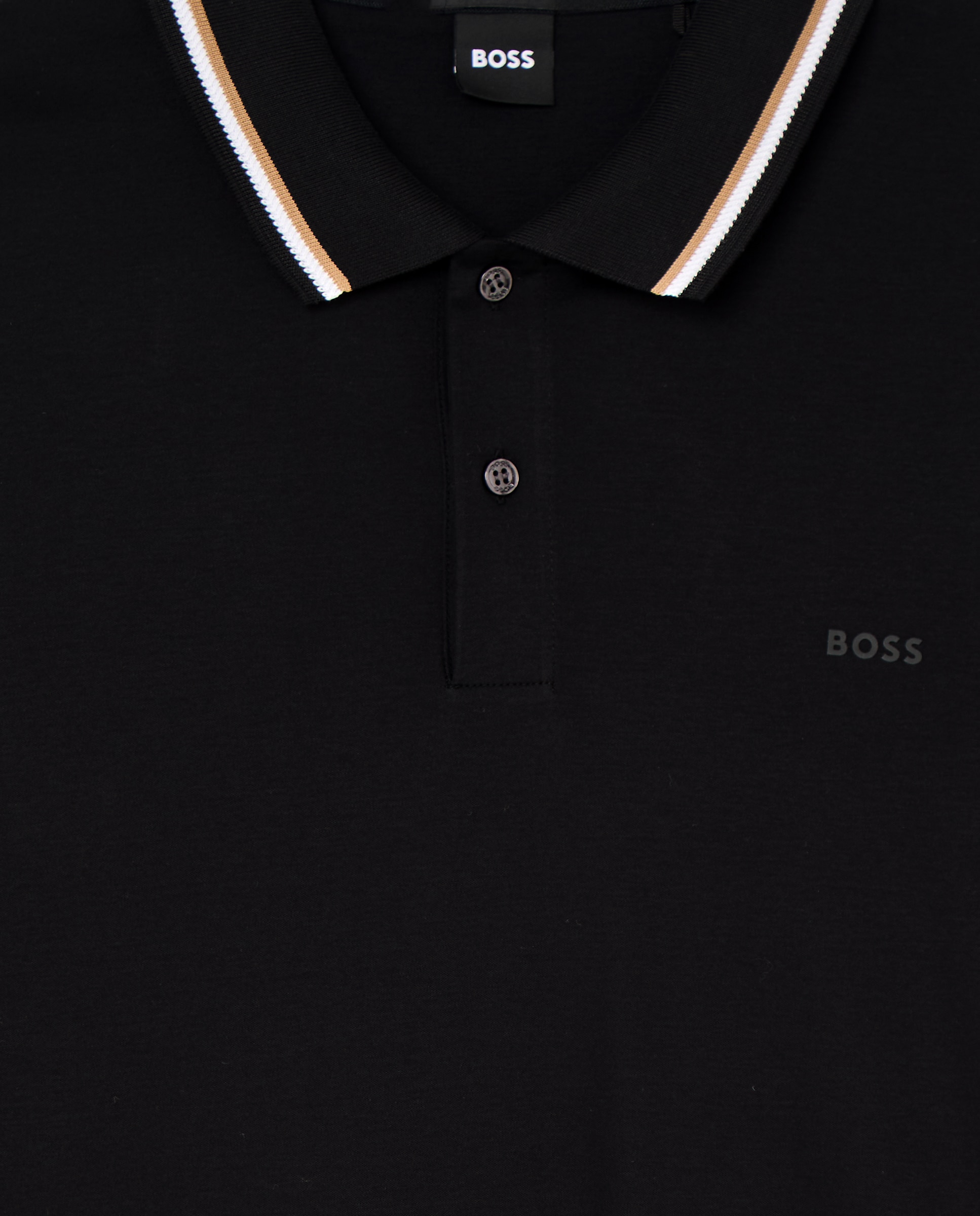 Polo manga corta de hombre logo BOSS tallas grandes - Azul Negro-5