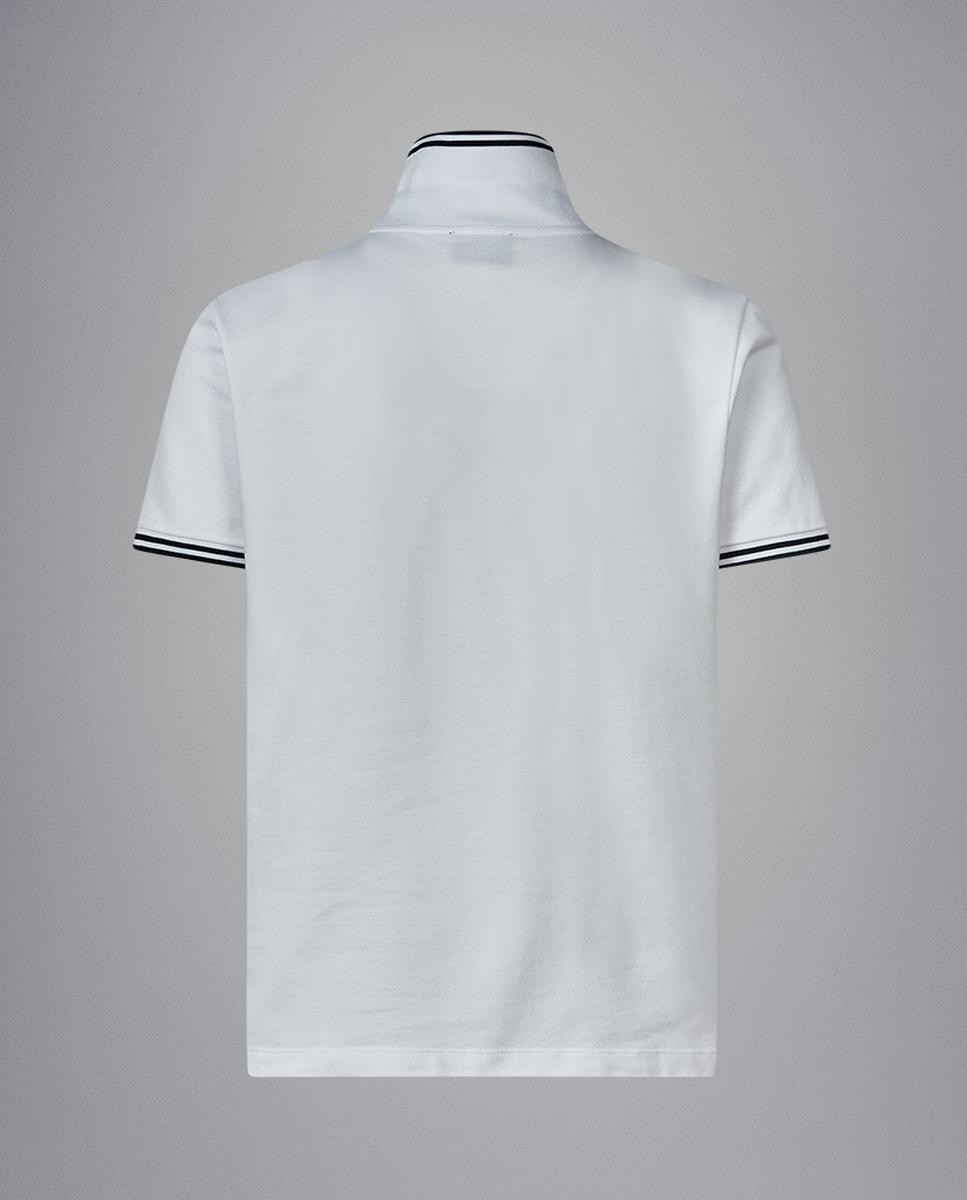 Polo Cápsula Azzurro com Colarinho e Punho com Detalhes em Contraste Branco-2